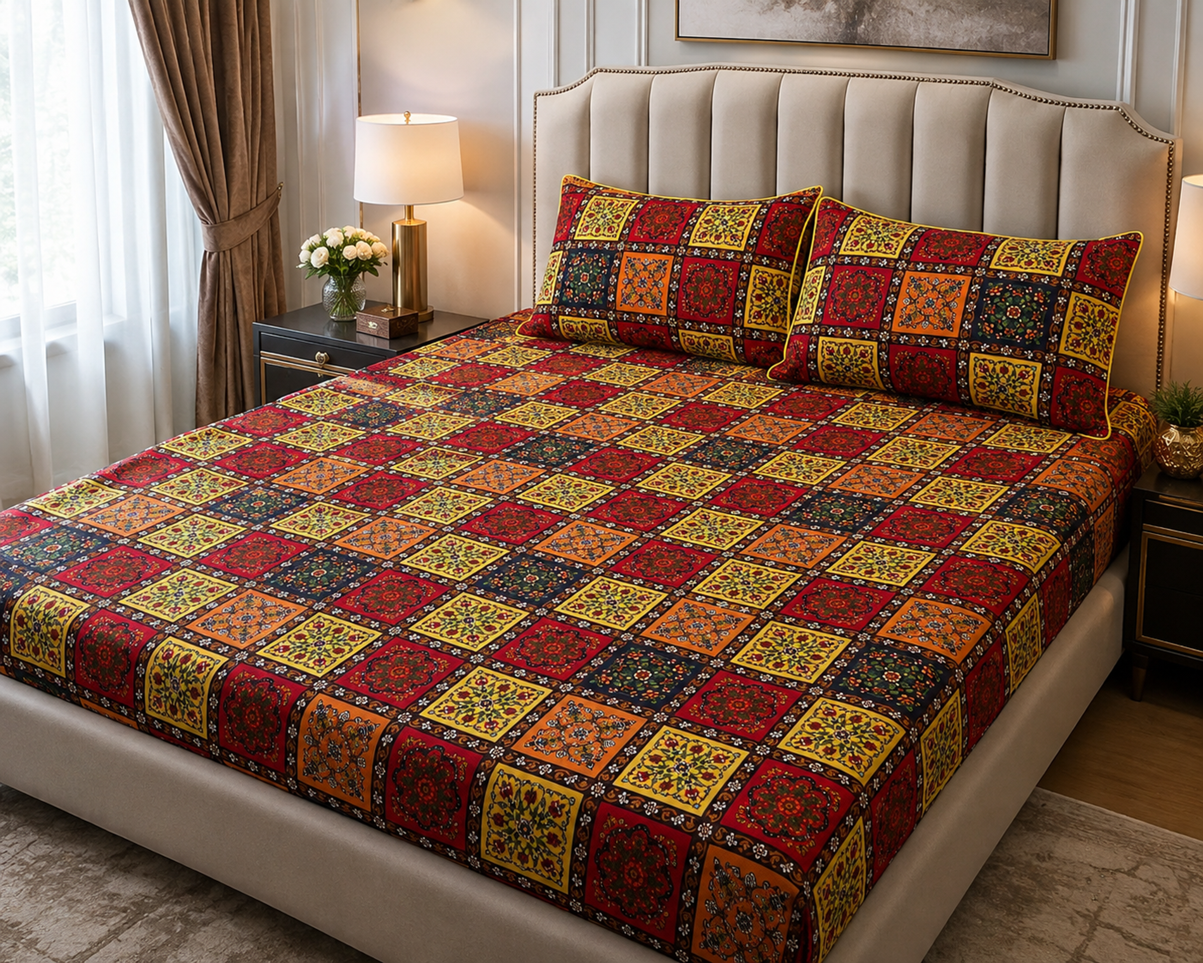 Cotton 3-Piece Bedsheet Set - Thumbnail 2