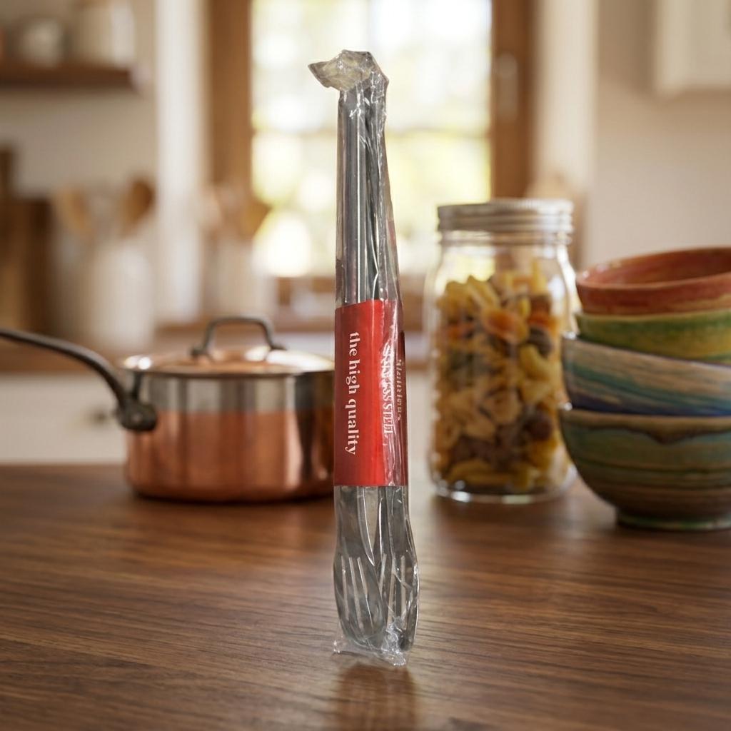 XL Stainless Steel Kitchen Tongs - Image 1