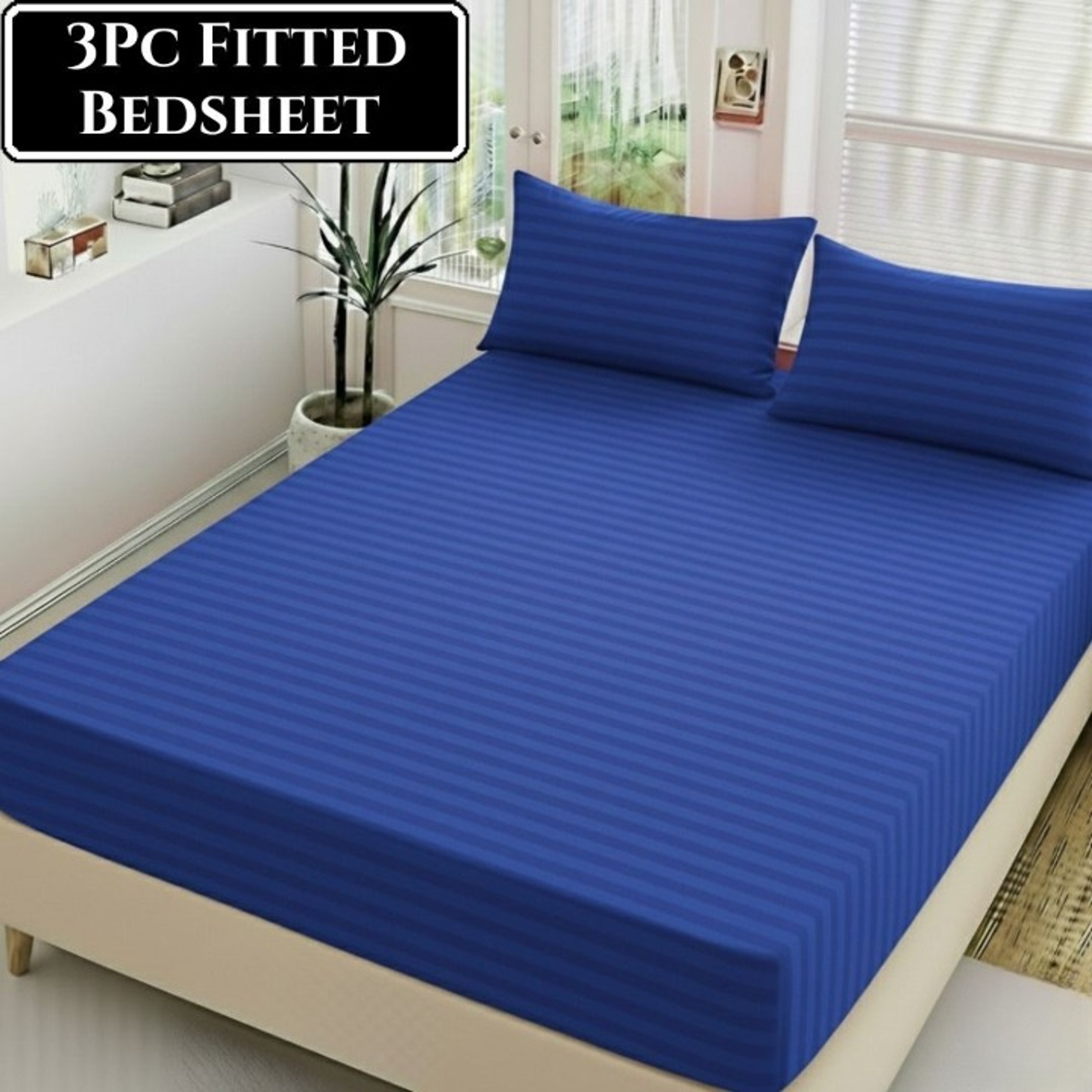 Striped Satin Sheet Set - Thumbnail 7