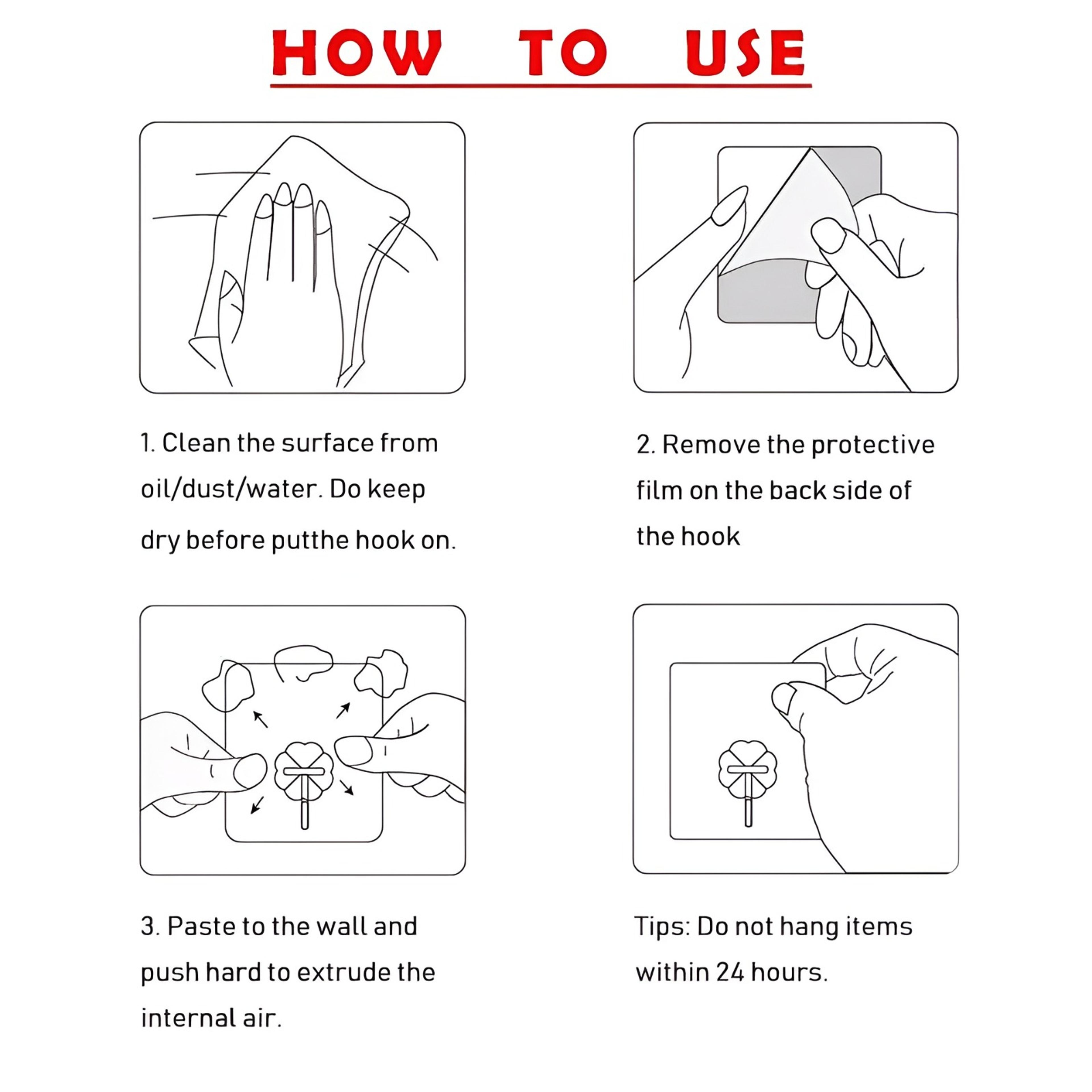 Transparent Self-Adhesive Wall Hooks - Thumbnail 6