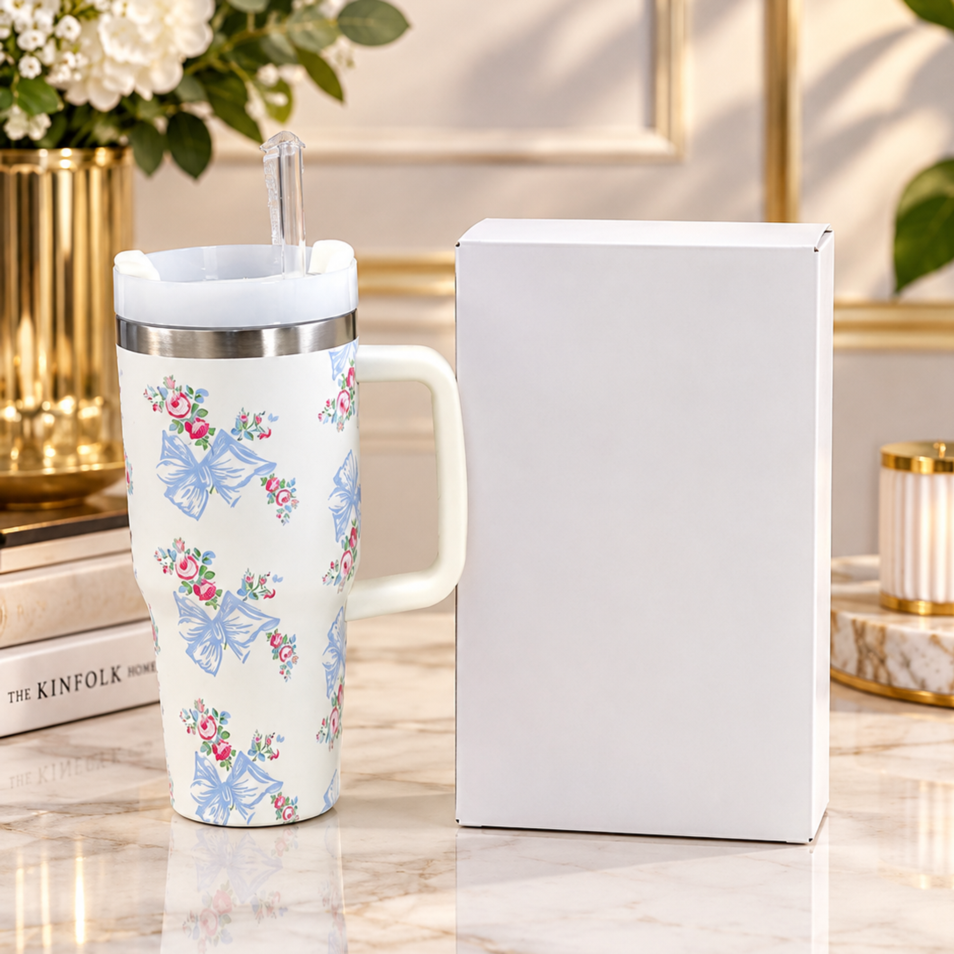 Stanley-Style Floral Tumbler - Thumbnail 2