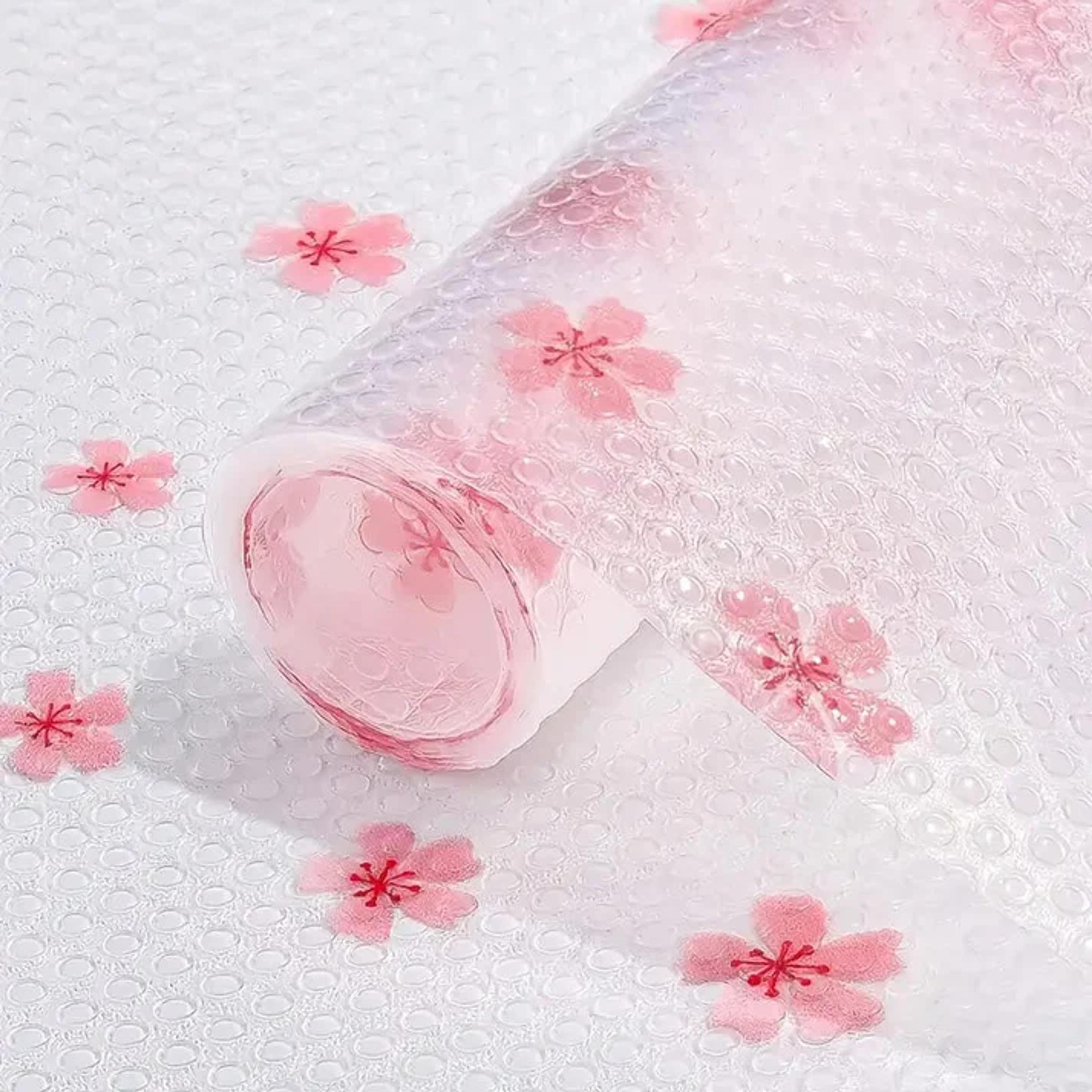 Pink Floral Drawer Liner Roll - Thumbnail 2