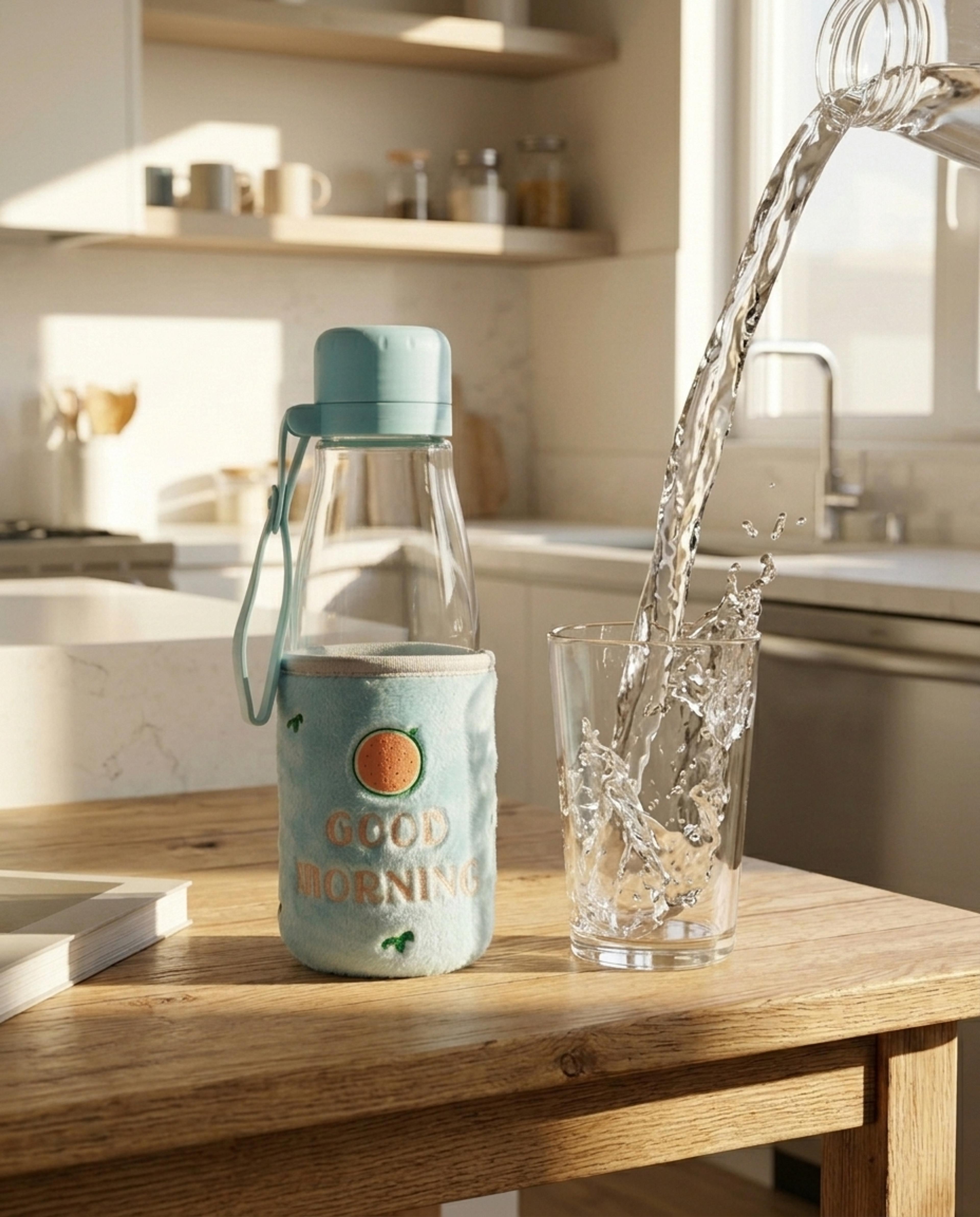 Glass Bottle With Fruit Print Plush - Thumbnail 2