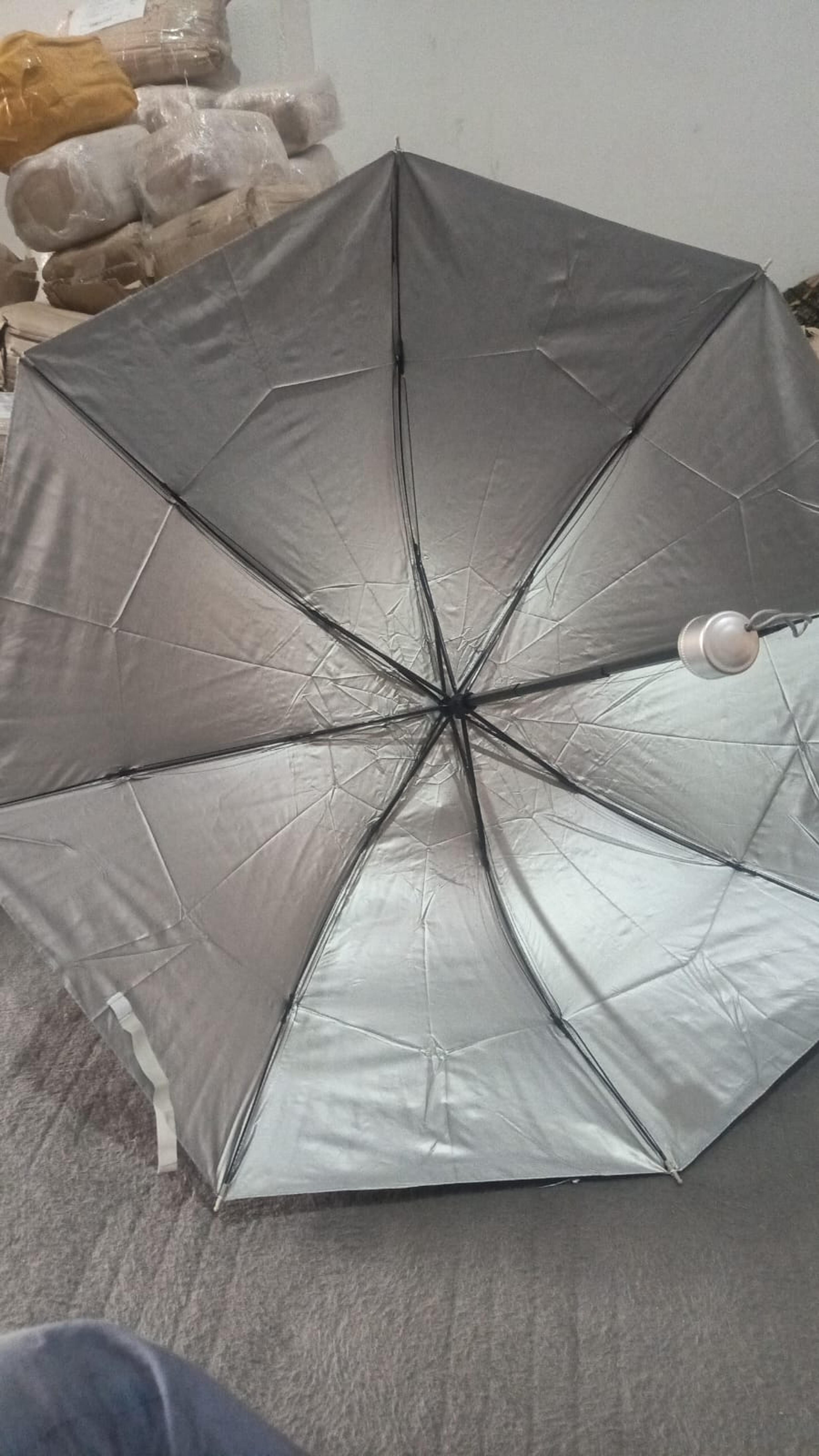 Windproof Compact Travel Umbrella Gray - Thumbnail 5