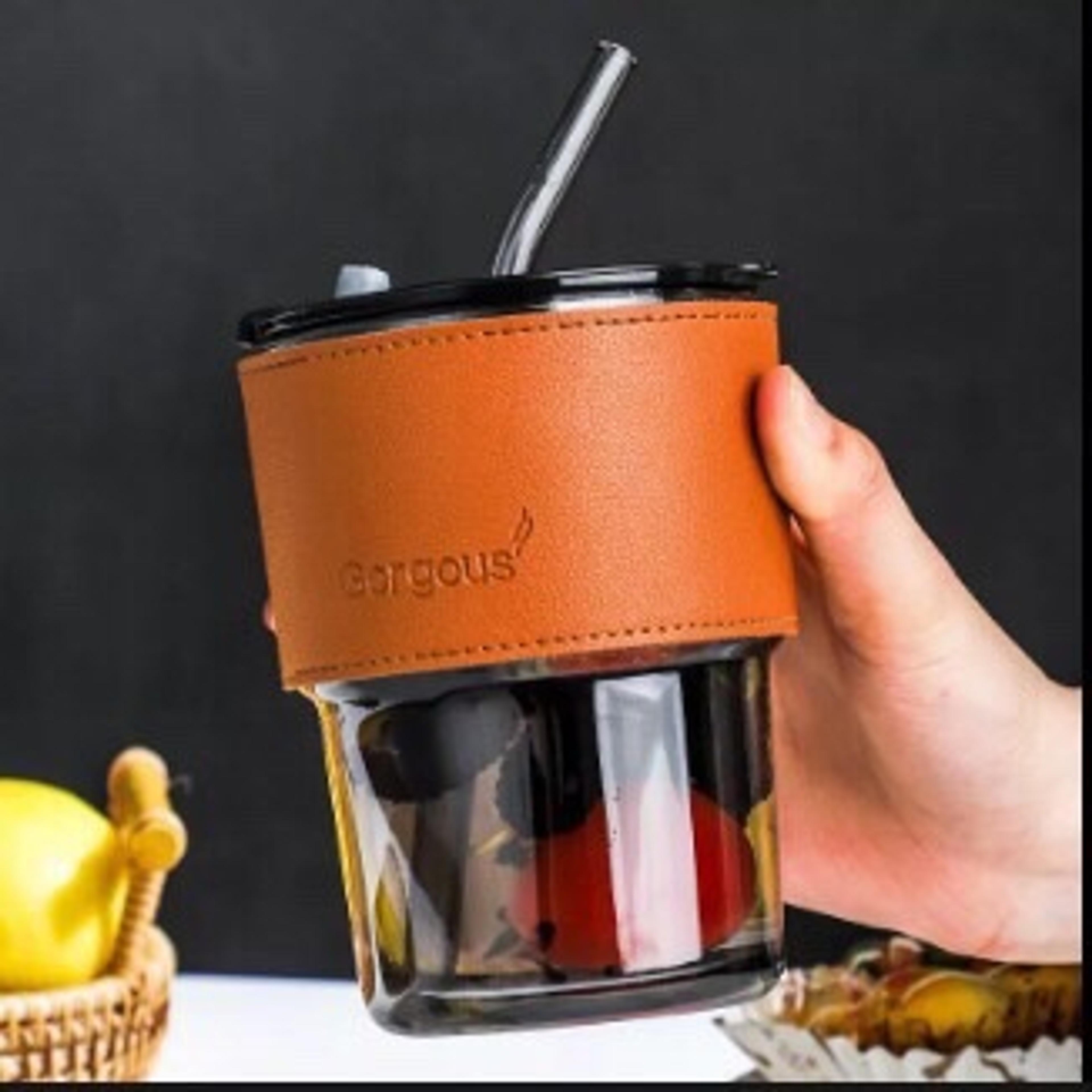 Leather-Covered 350ml Juice Mug - Thumbnail 3