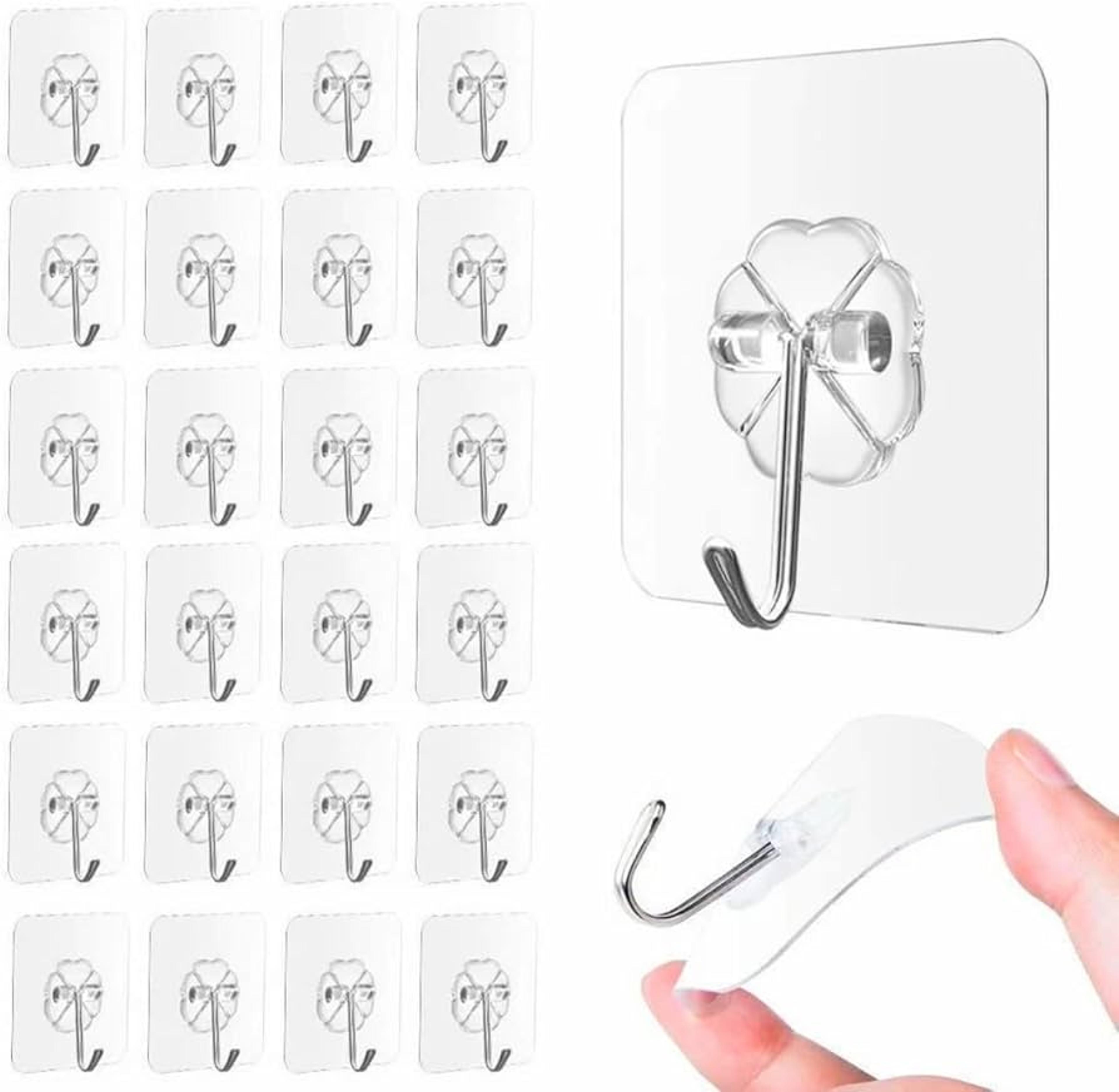 Clear Stick‑On Wall Hooks - Thumbnail 3