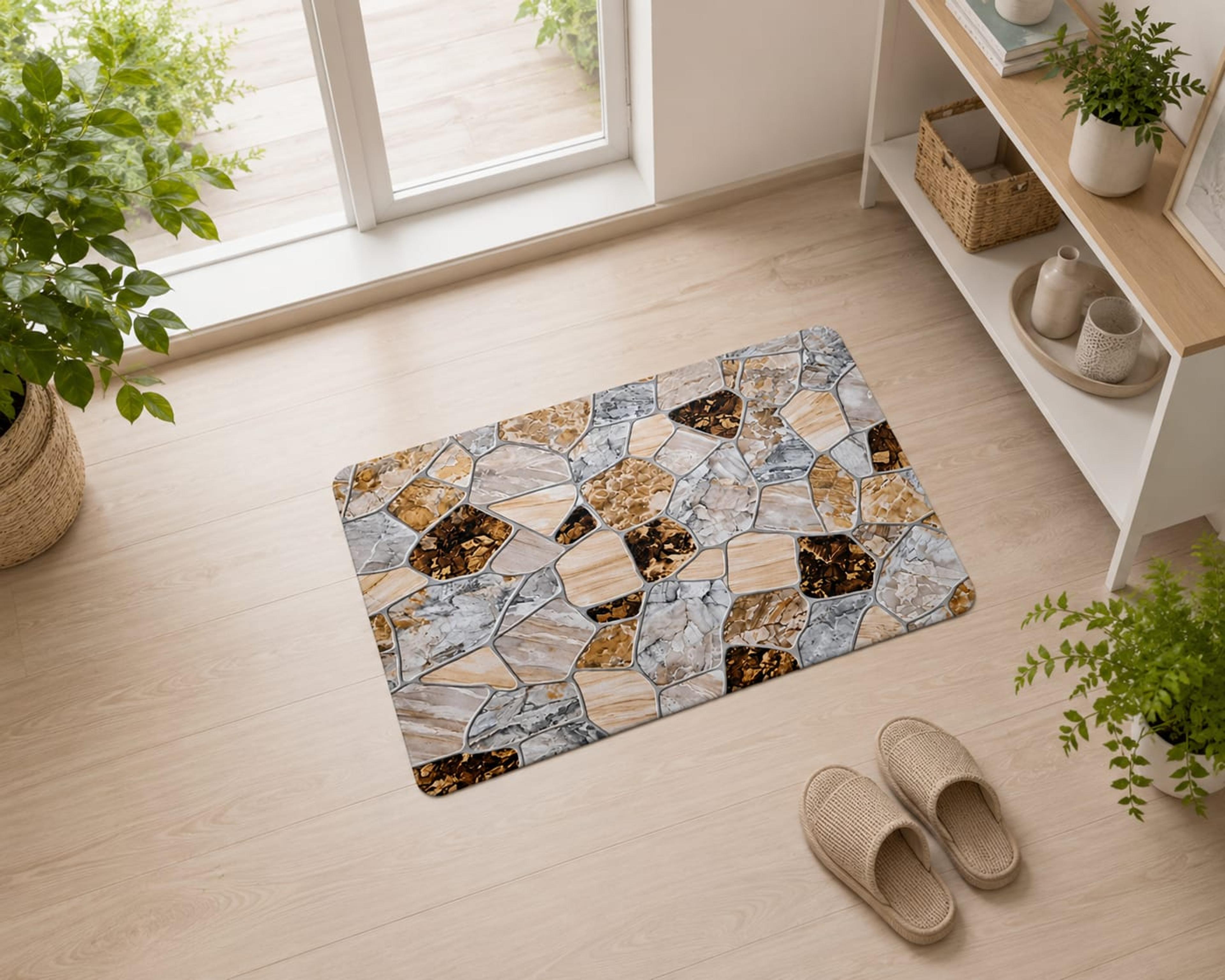 Quick-Dry Marble Bathroom Mat - Thumbnail 3