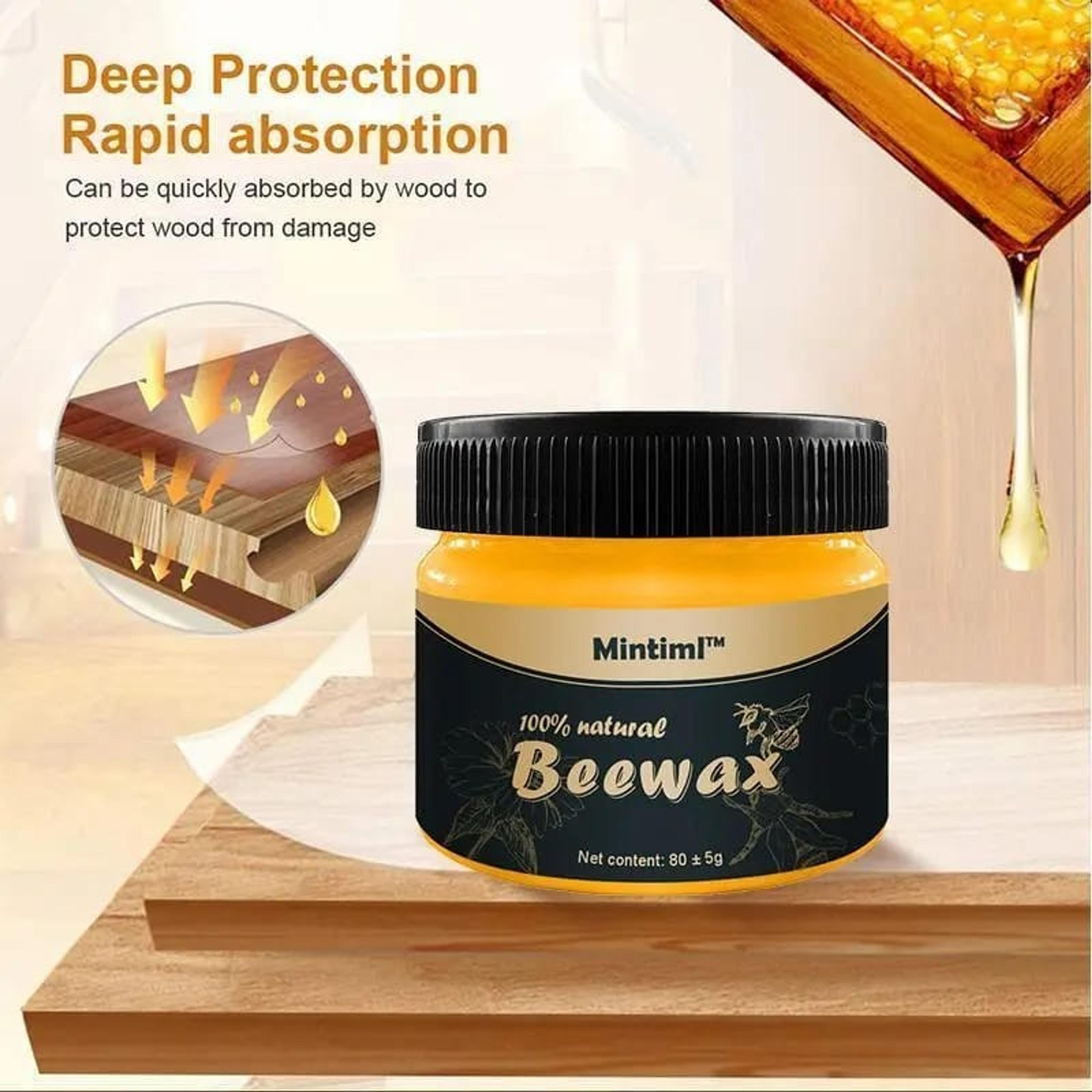 Mintiml 100% Natural Beeswax Furniture Polish For Wood Seasoning - 80g - Thumbnail 2