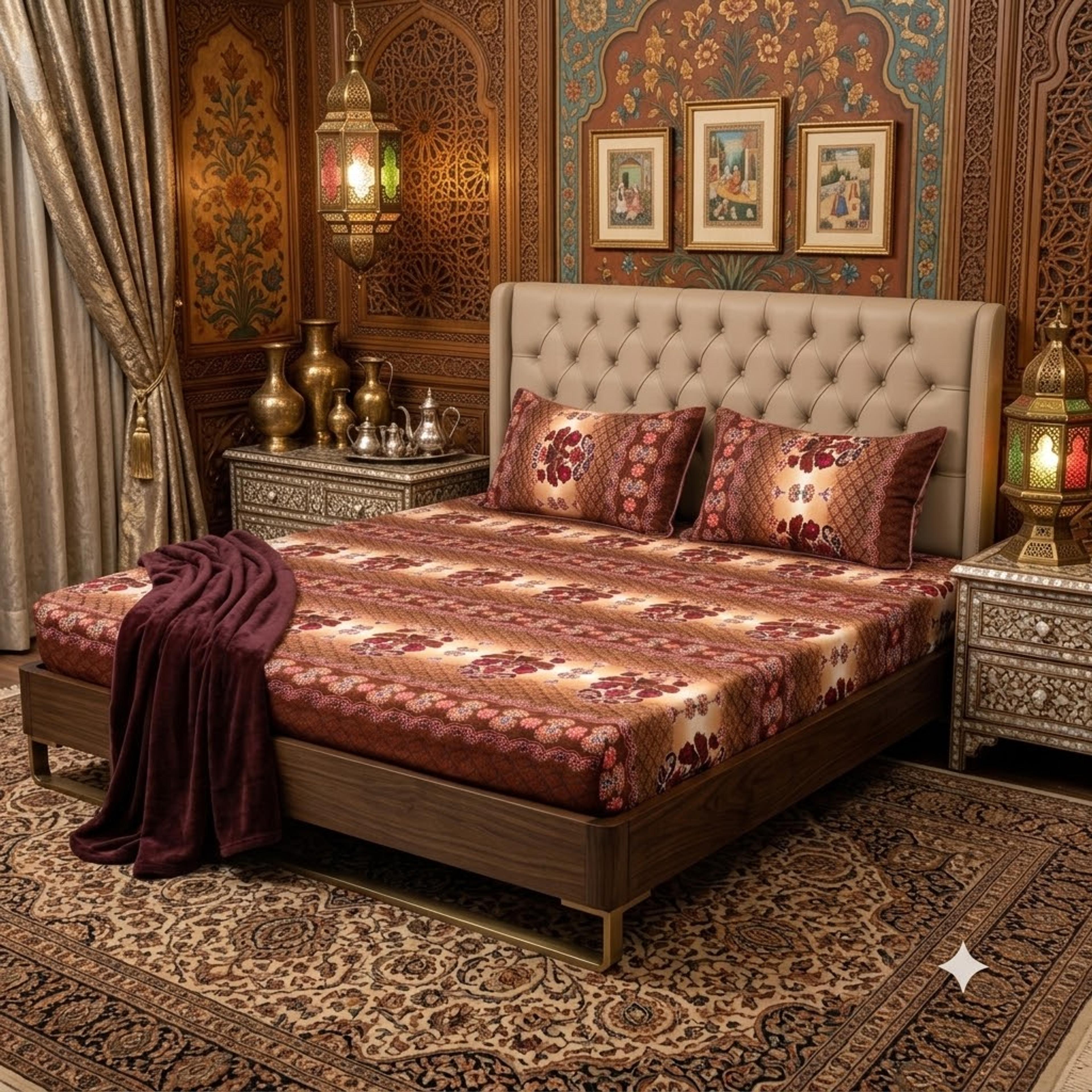 Amber Bloom Bedsheet Set - Thumbnail 2