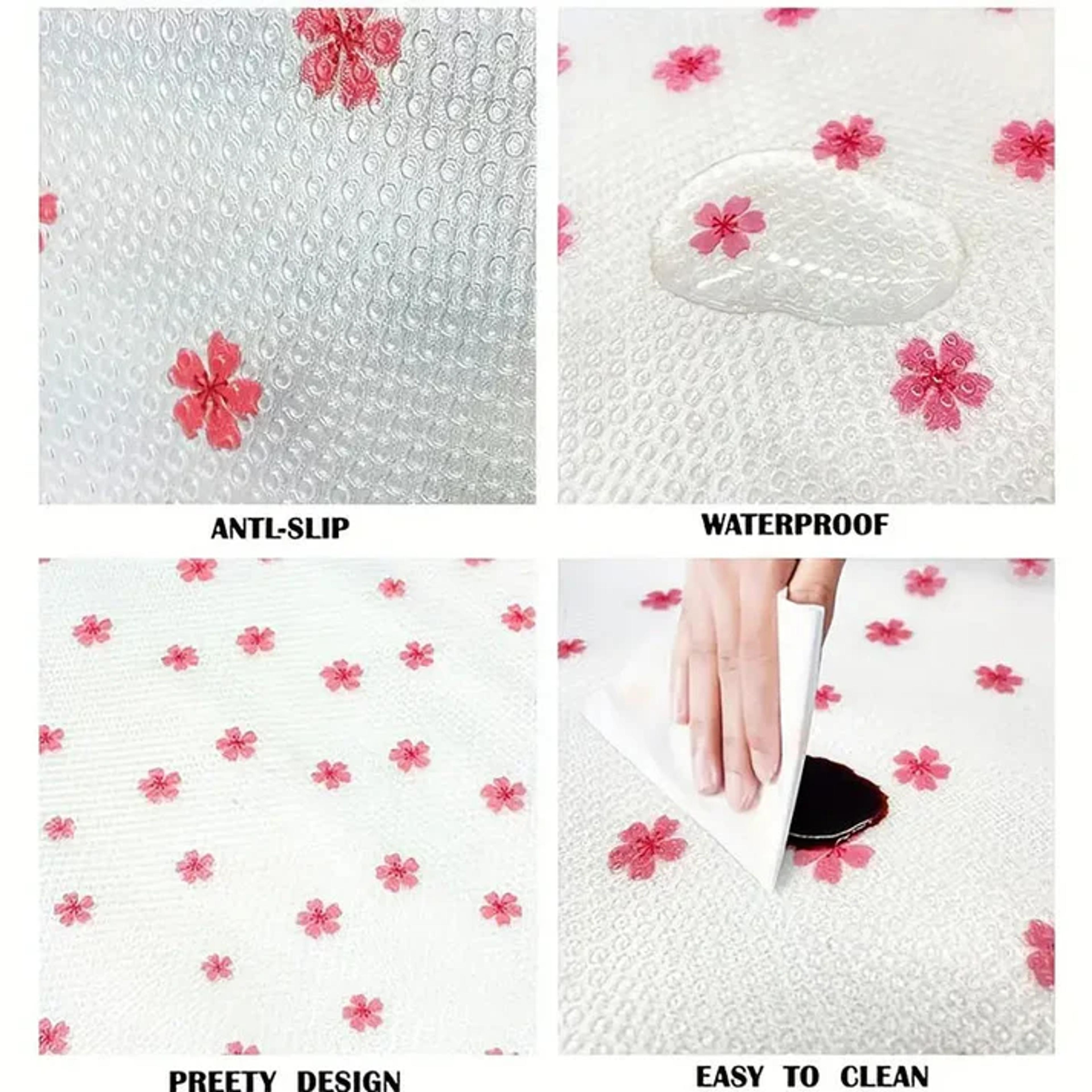 Pink Floral Drawer Liner Roll - Thumbnail 3