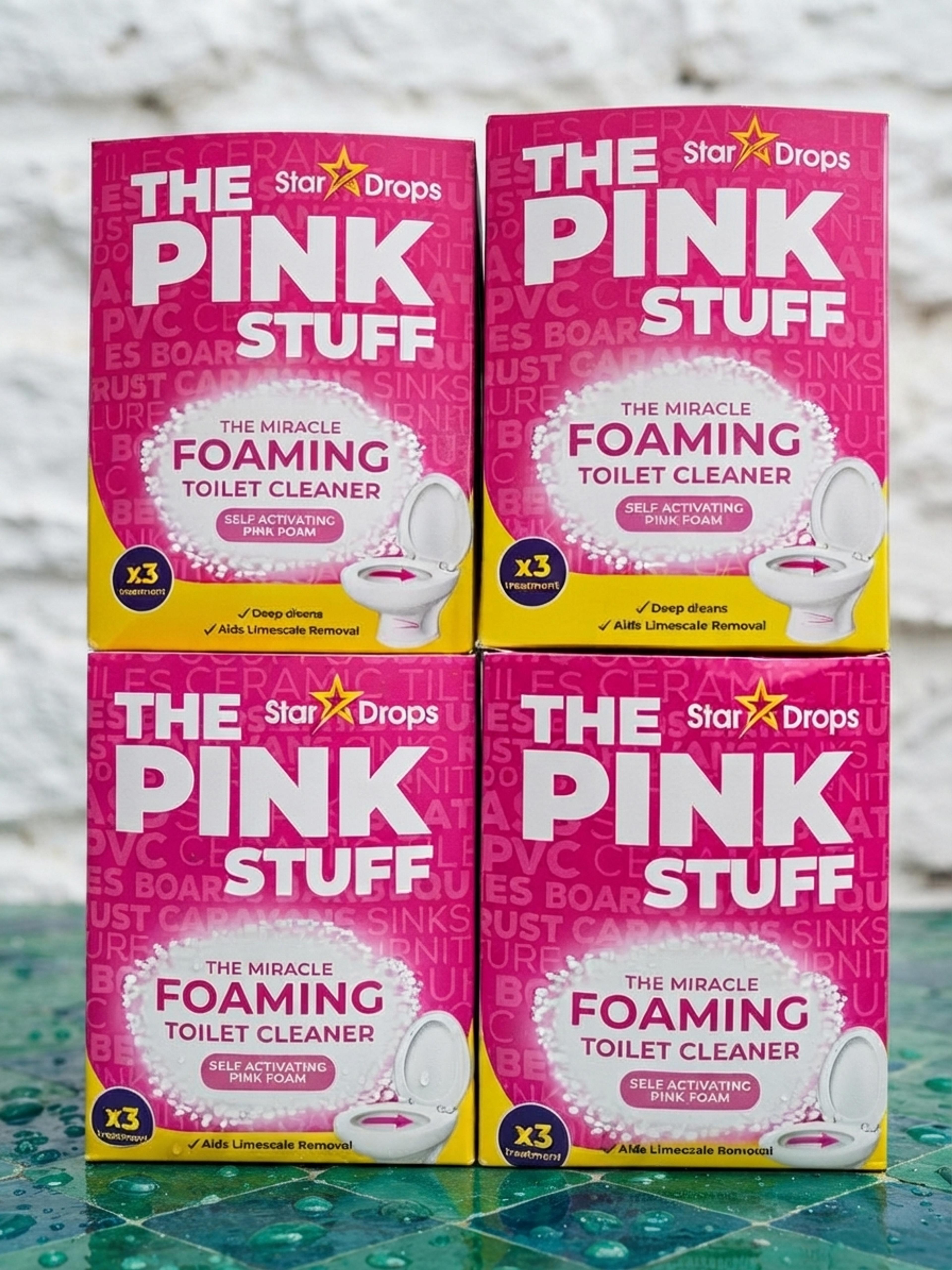 The Pink Stuff Foaming Toilet Cleaner Sachet Bathroom Cleaning Powder - (Pack of 6) 50g Each - Thumbnail 2