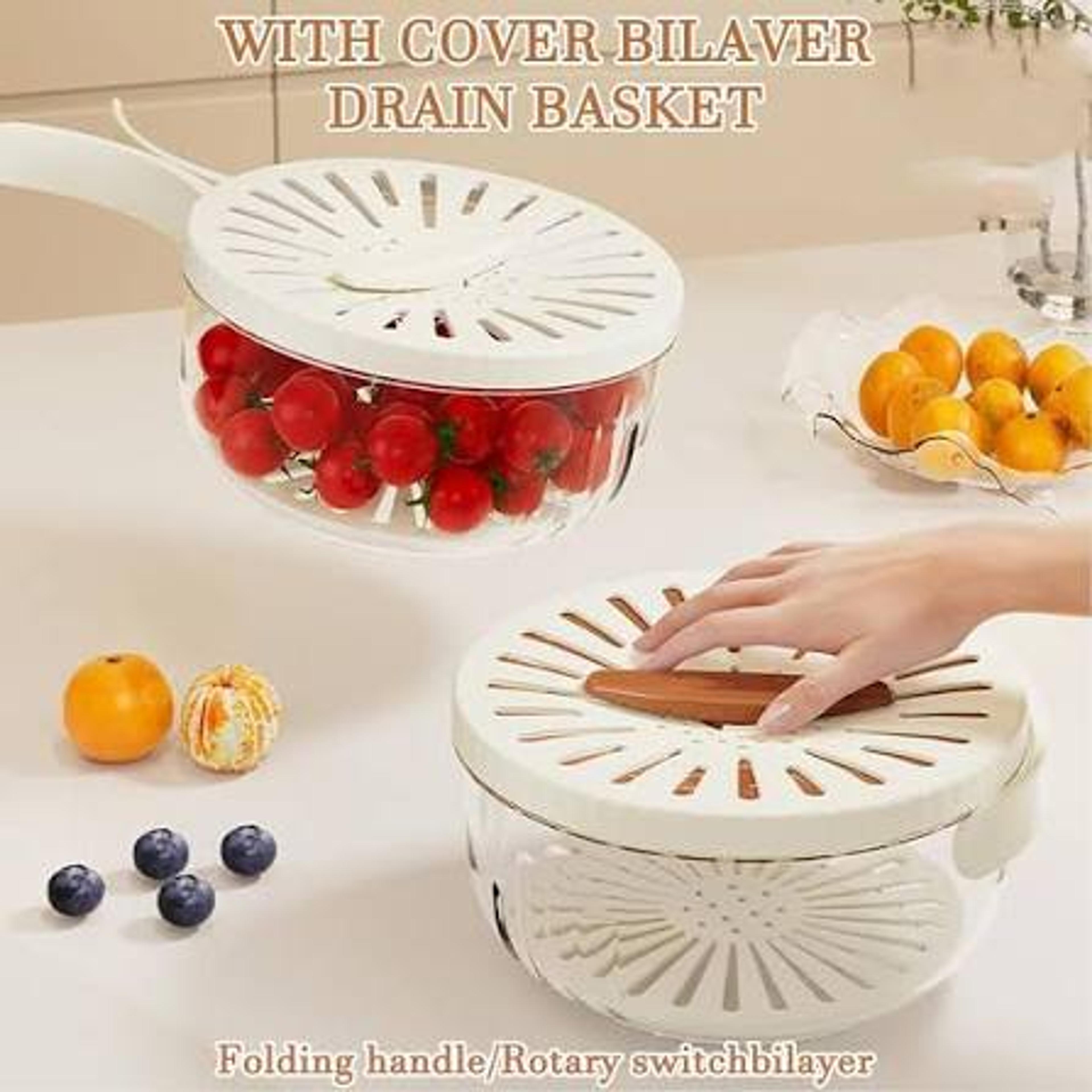 Fruit Drain Basket with Lid - Thumbnail 2