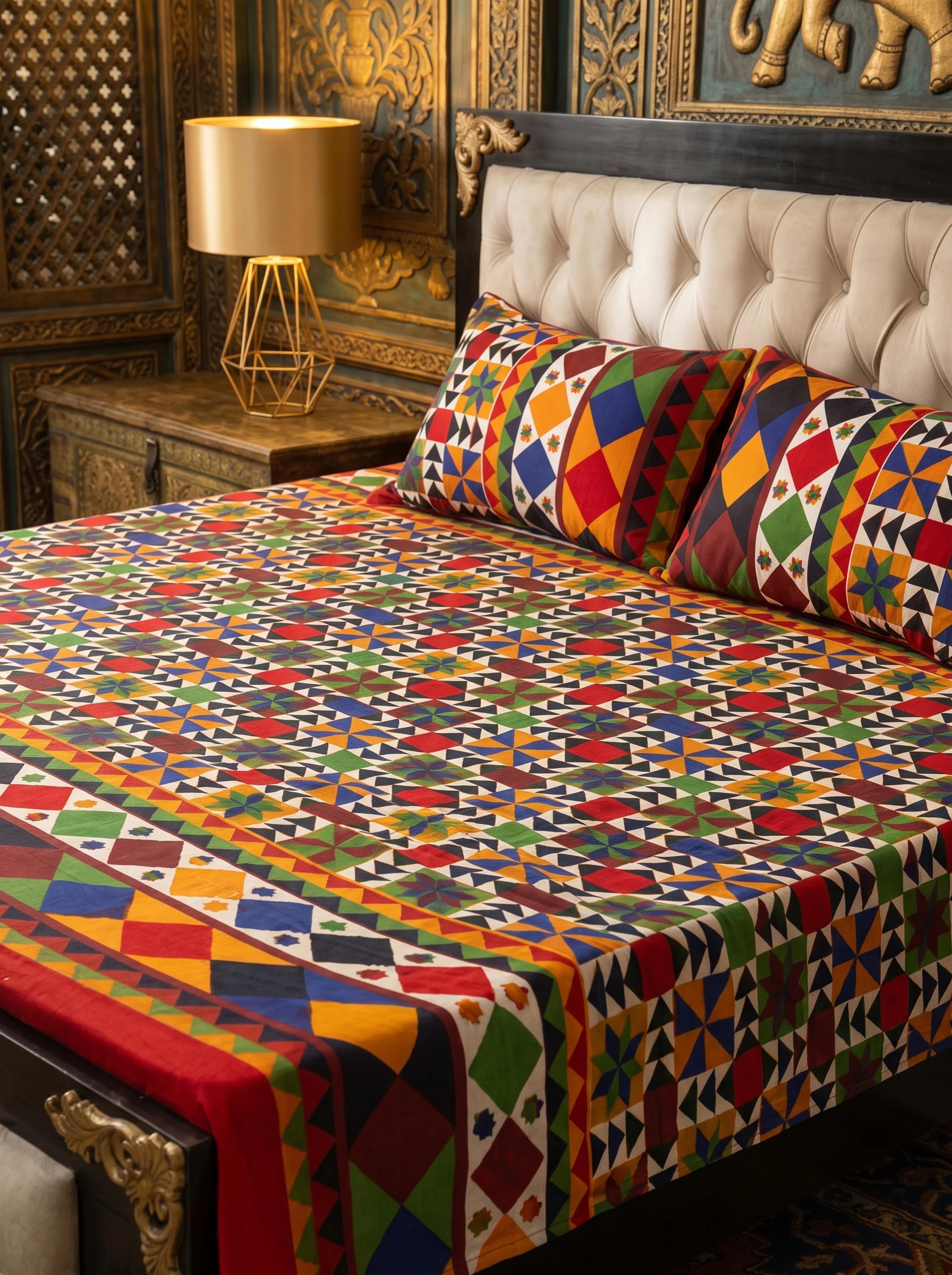 Festive Mosaic Bedsheet Set - Thumbnail 2