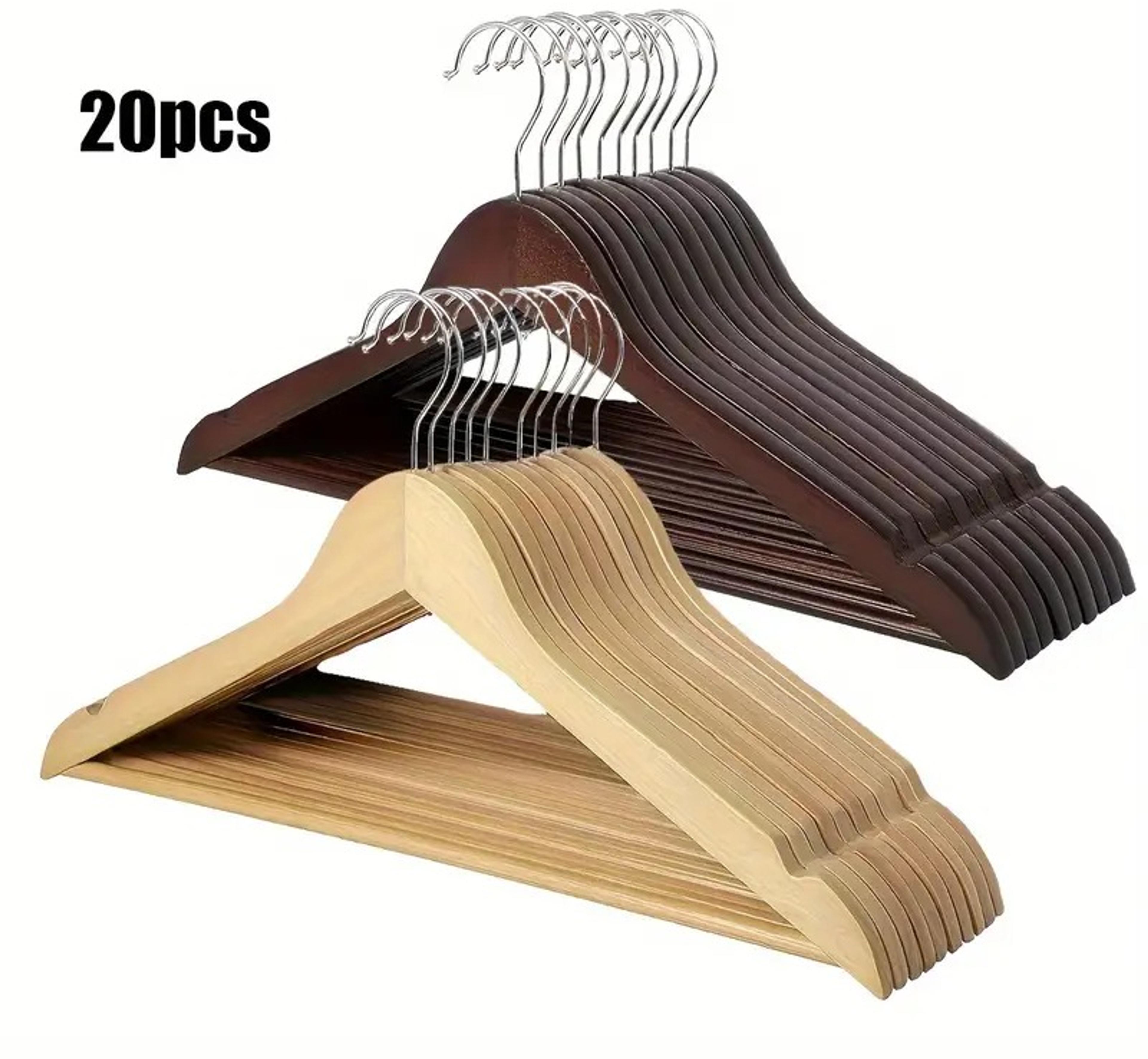 20-Pack Premium Wooden Hangers