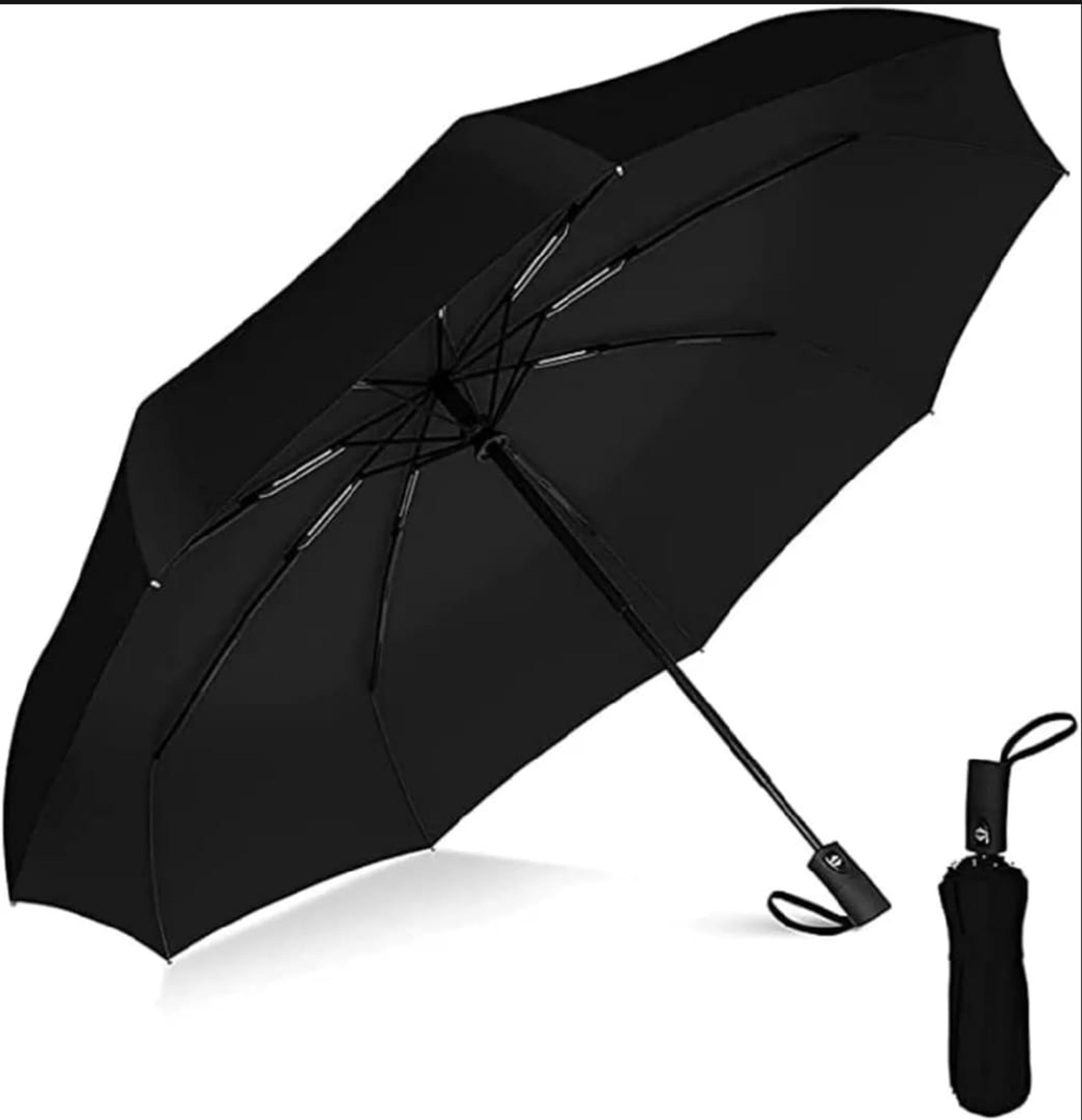 Windproof Compact Travel Umbrella Gray