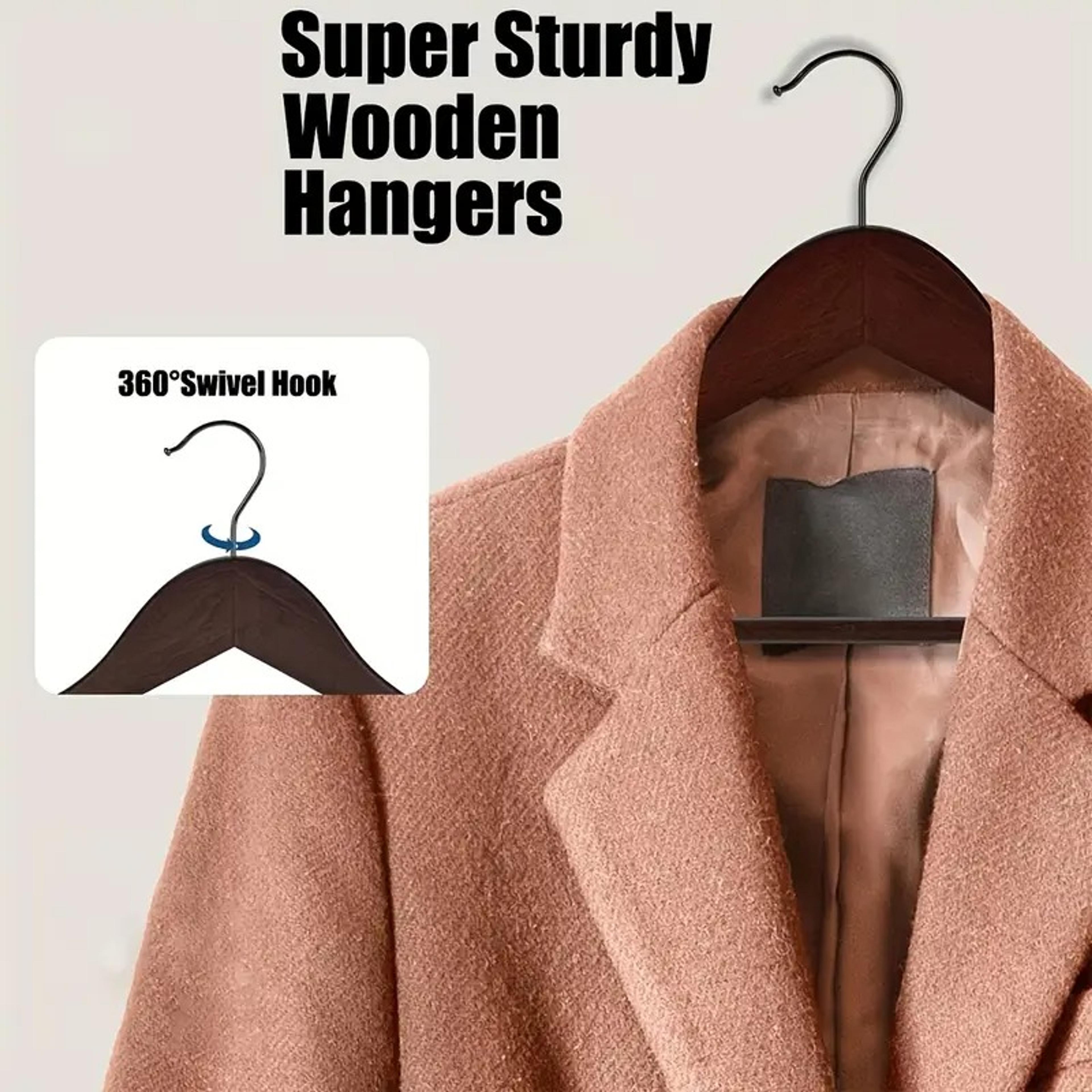 20-Pack Premium Wooden Hangers - Thumbnail 5