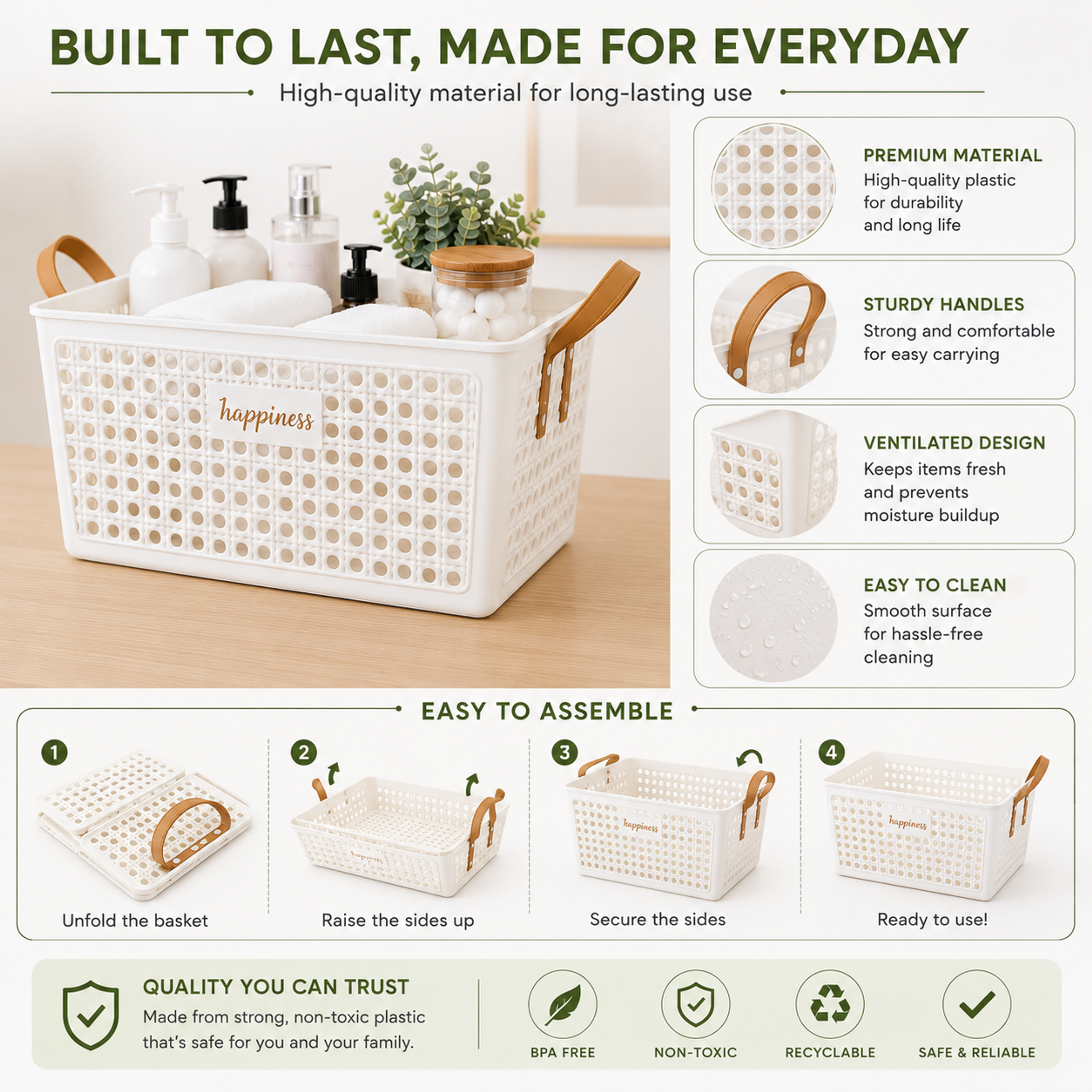 Happiness Mesh Storage Basket - Thumbnail 1