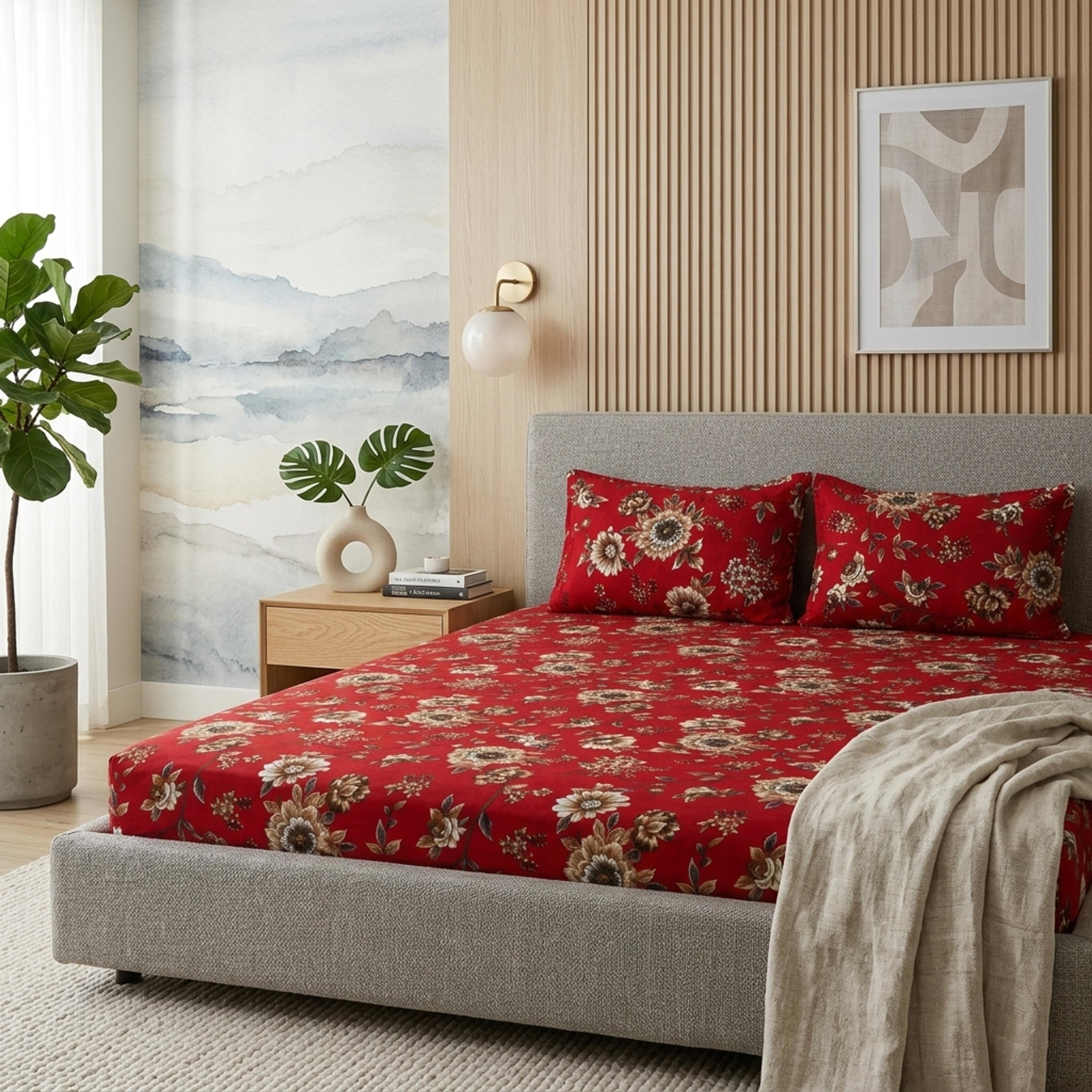 3-Piece Crystal Cotton Bedsheet Set