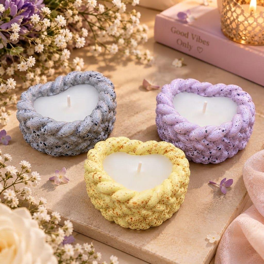 Floral Heart Tealight Set - Image 1