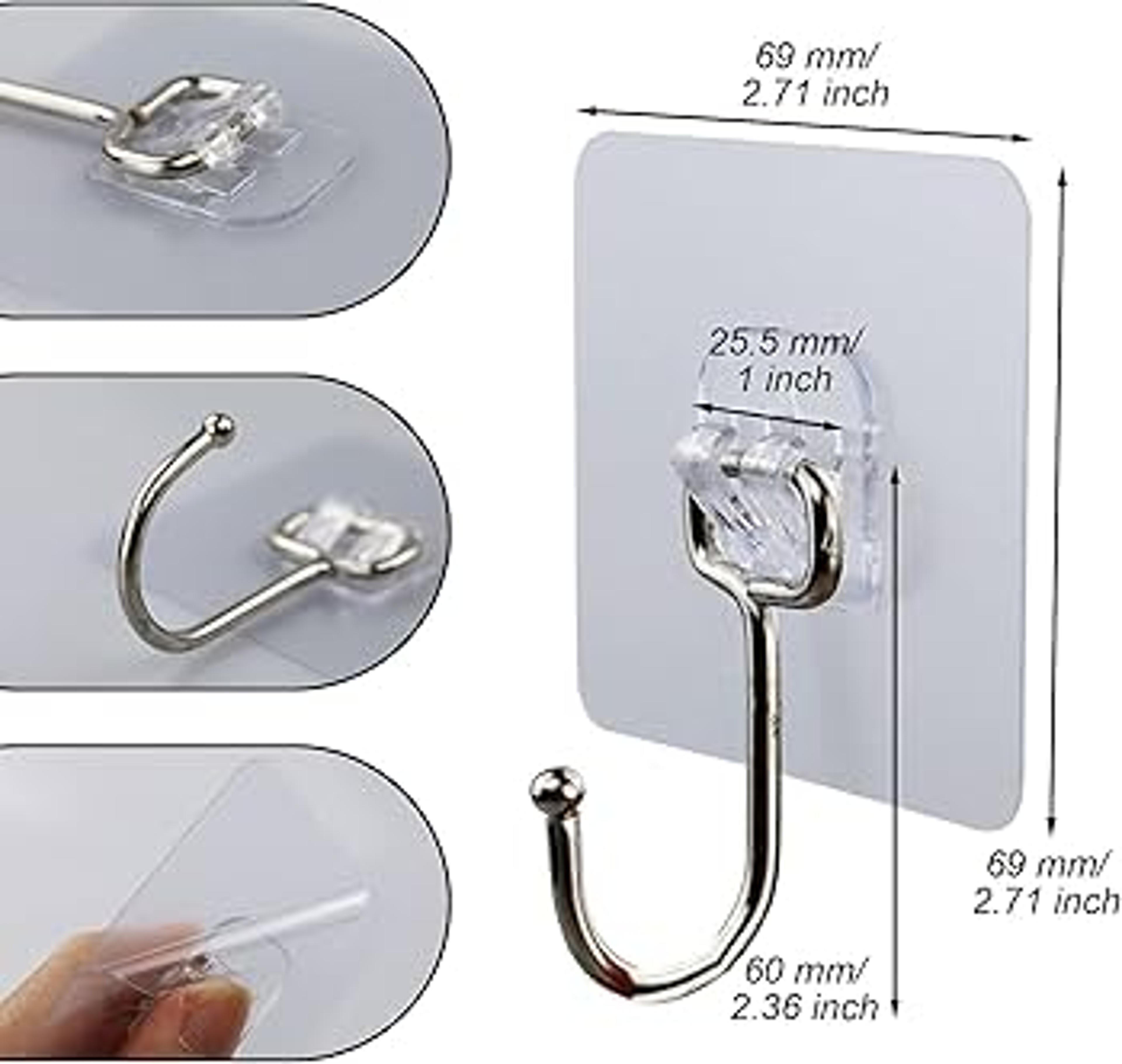 Clear Stick‑On Wall Hooks - Thumbnail 4