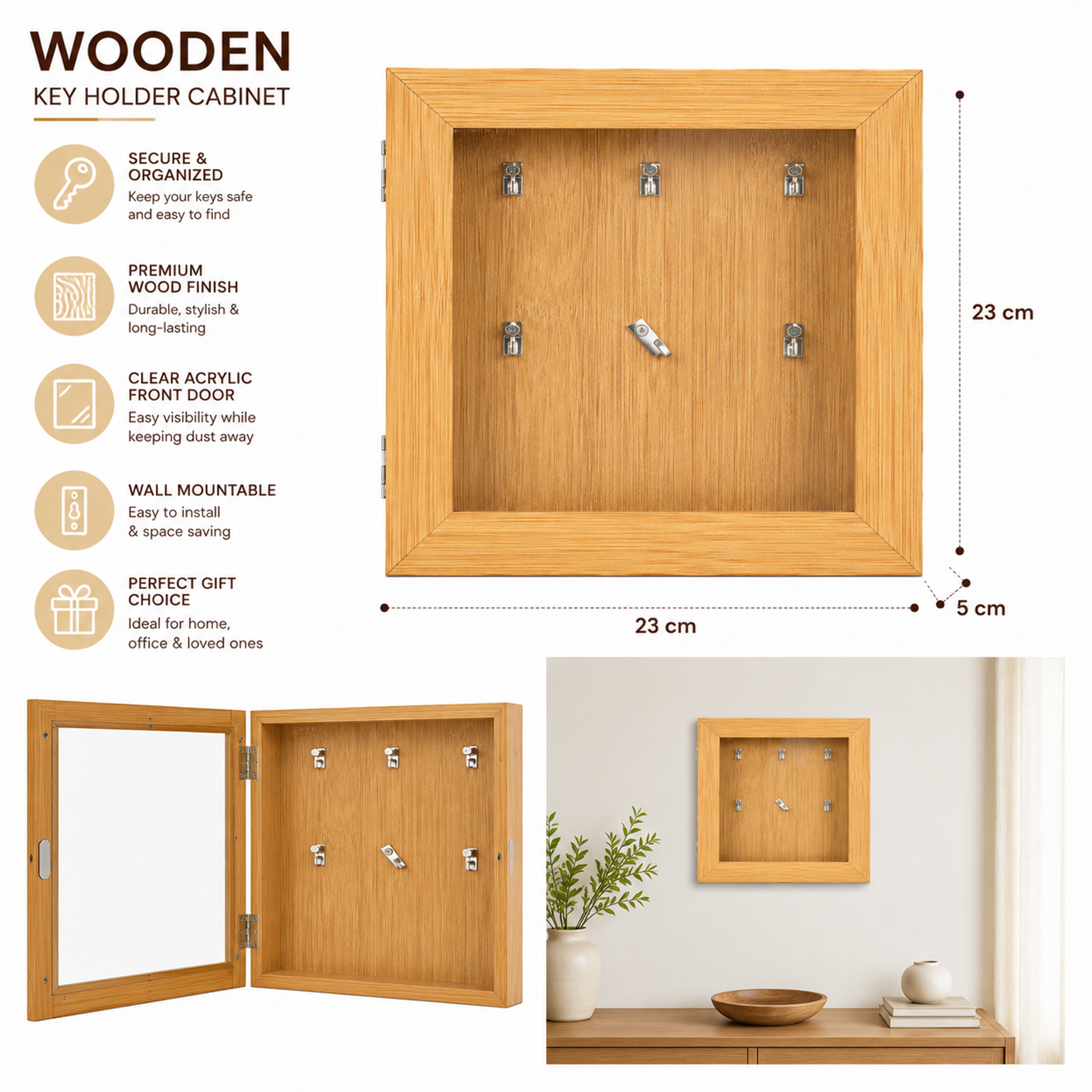 Wooden Key Organizer - Thumbnail 3