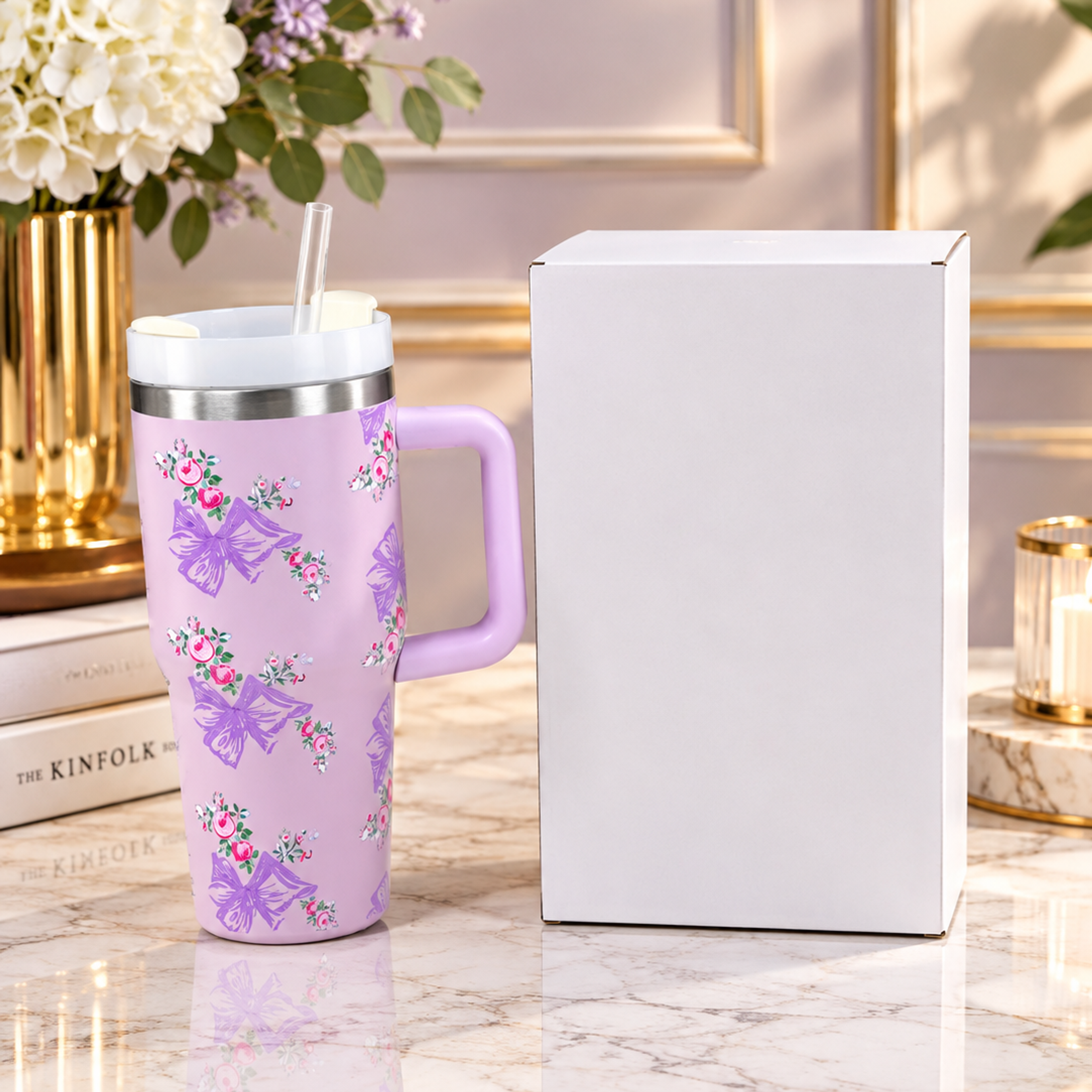 Lavender Floral 600ml Tumbler - Thumbnail 2