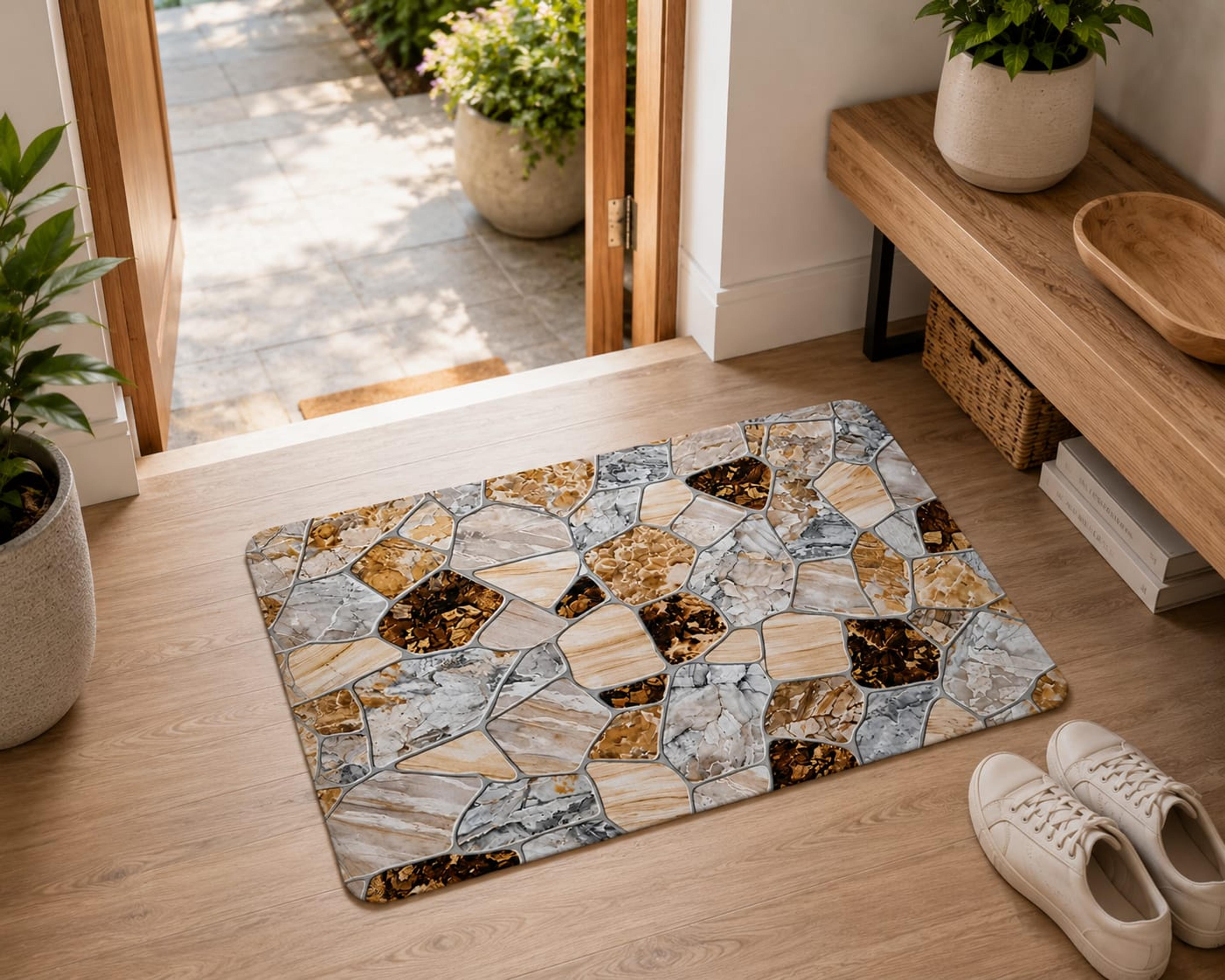 Quick-Dry Marble Bathroom Mat - Thumbnail 2
