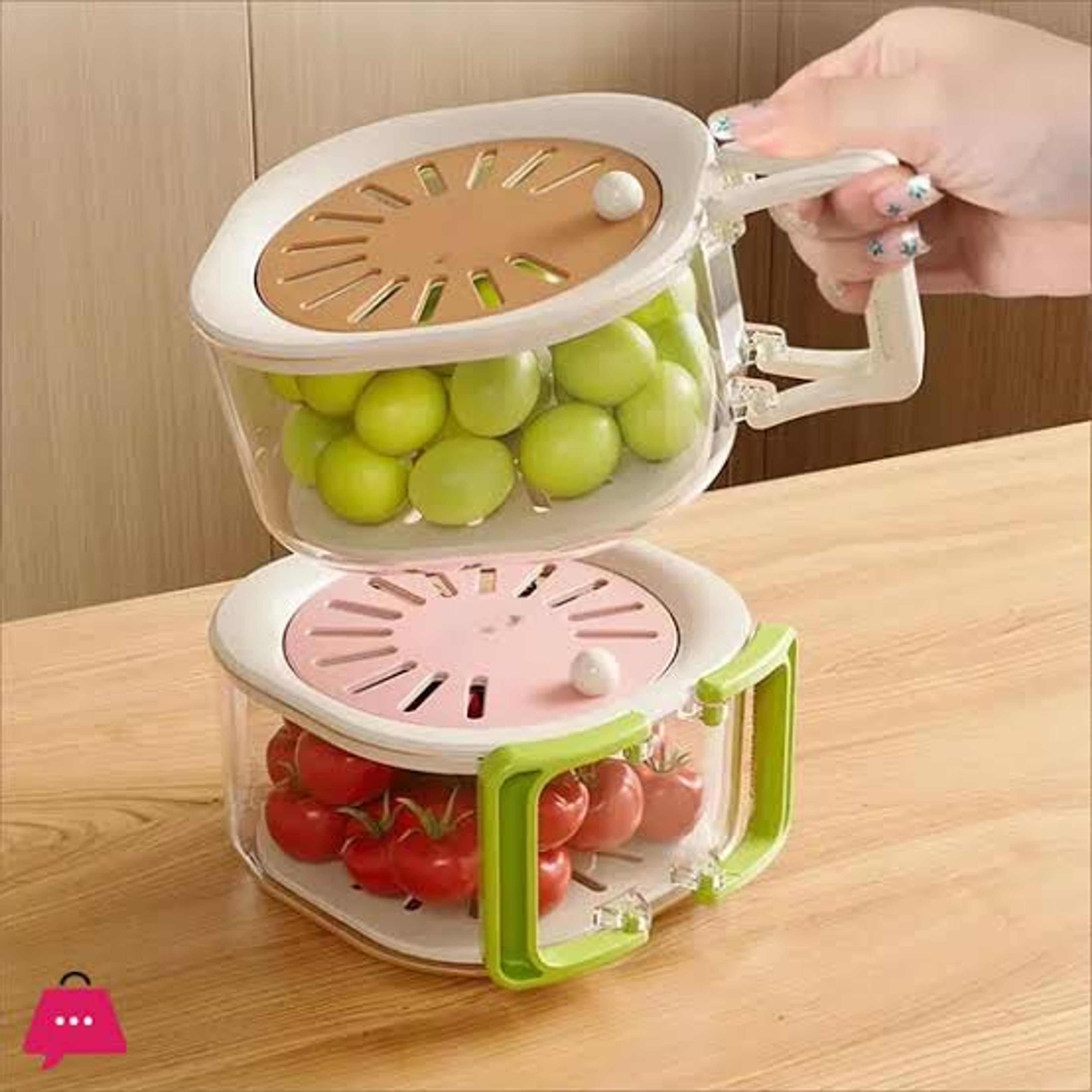 Fruit Drain Basket with Lid - Thumbnail 1