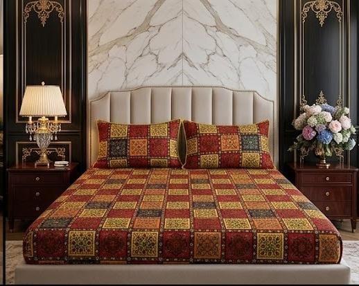 Cotton 3-Piece Bedsheet Set - Image 1