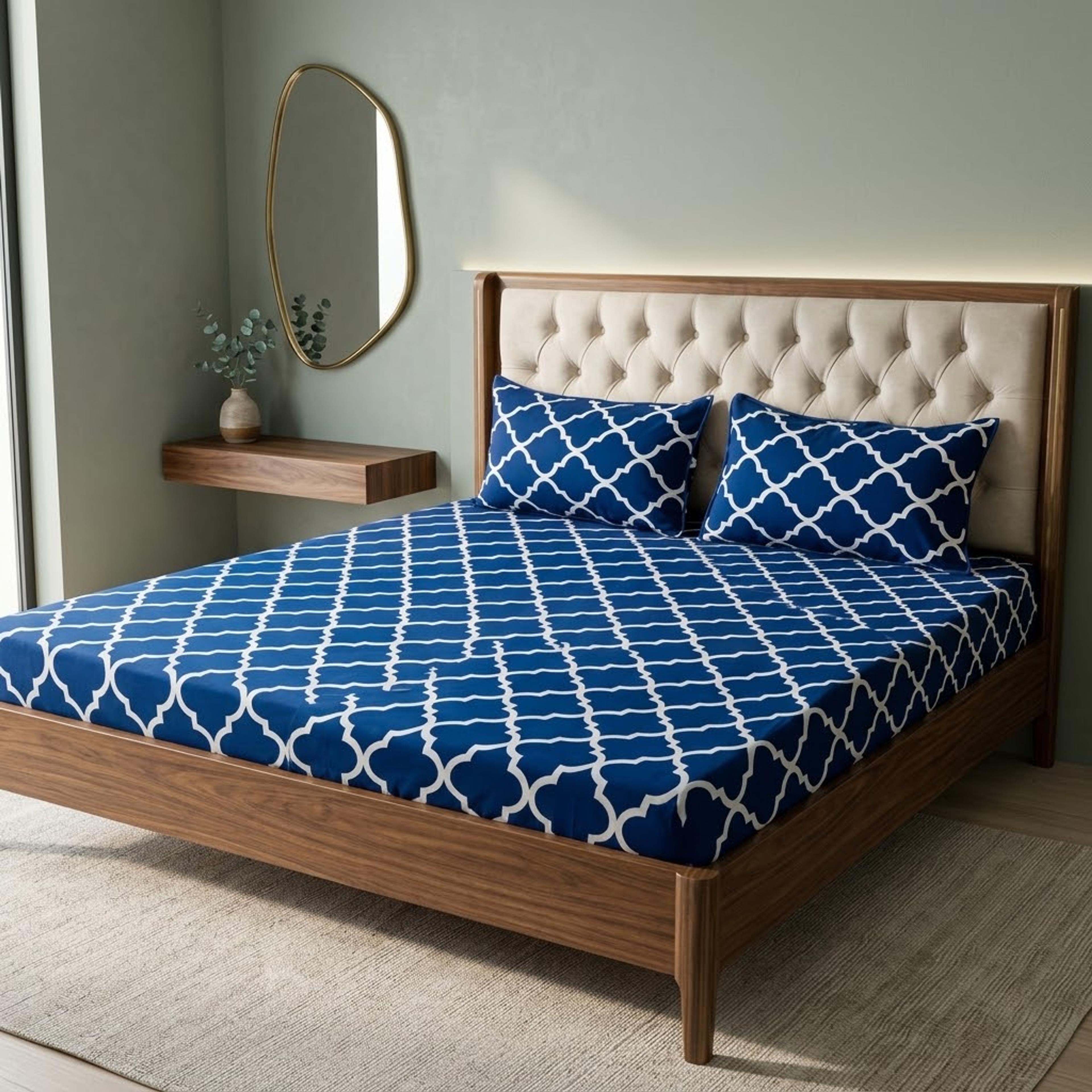Sapphire Lattice Bedsheet Set - Thumbnail 3