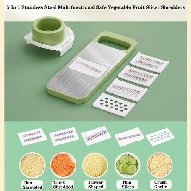 5-in-1 Stainless Slicer & Grater - Image 1