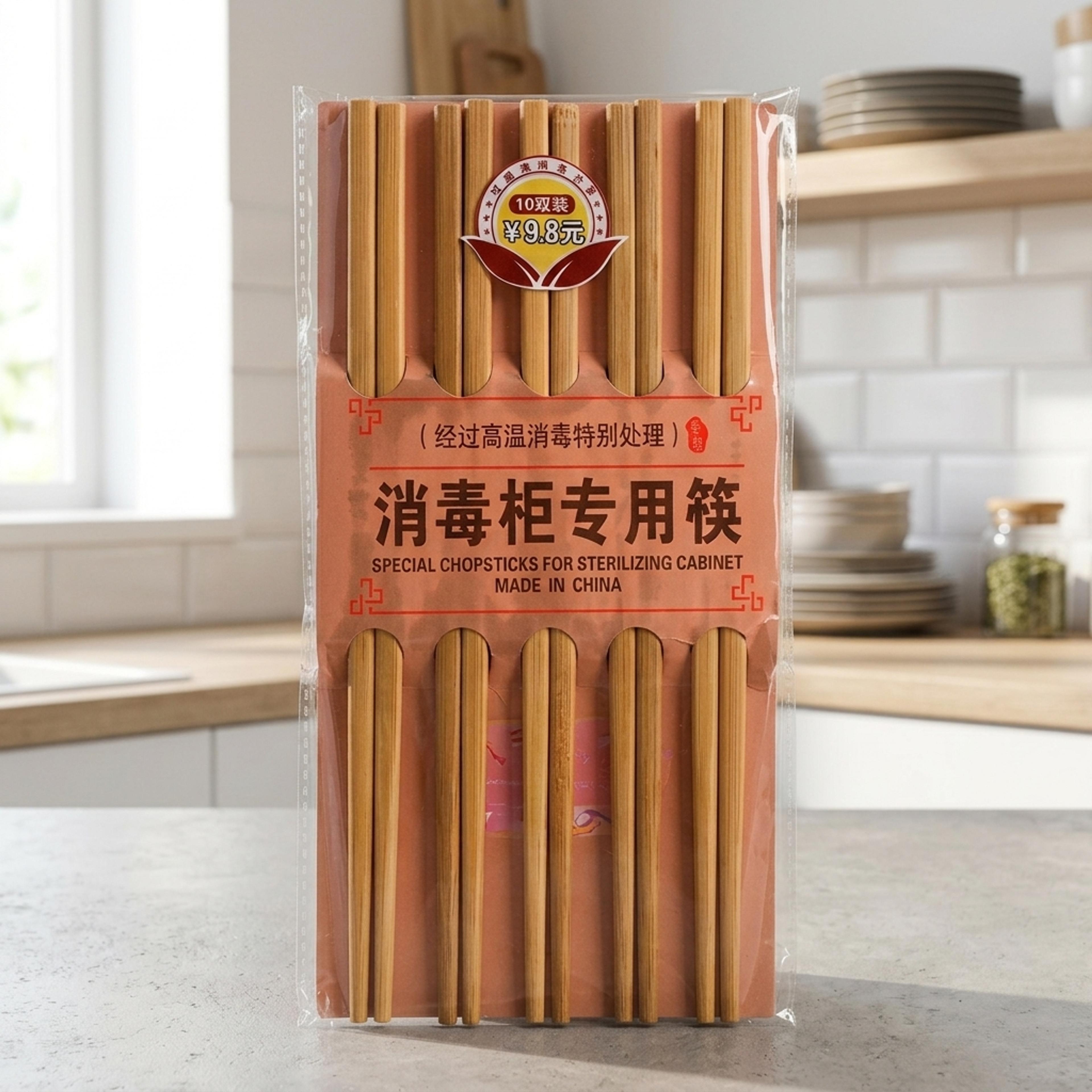 10 Pack Wooden Chopsticks - Thumbnail 3