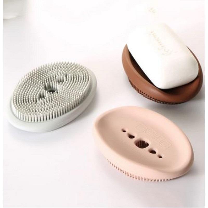 Silicone Soap Dish & Scrubber - Image 1