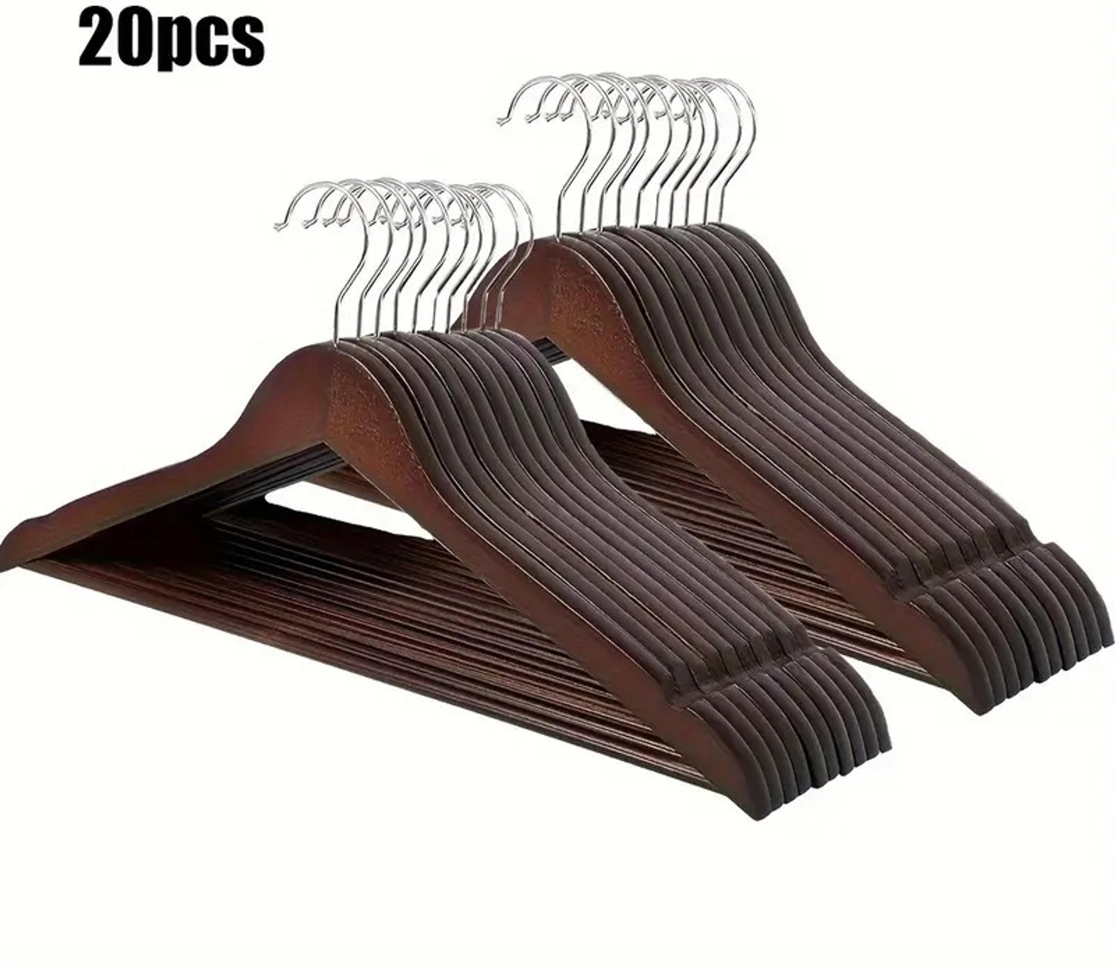 20-Pack Premium Wooden Hangers - Thumbnail 2