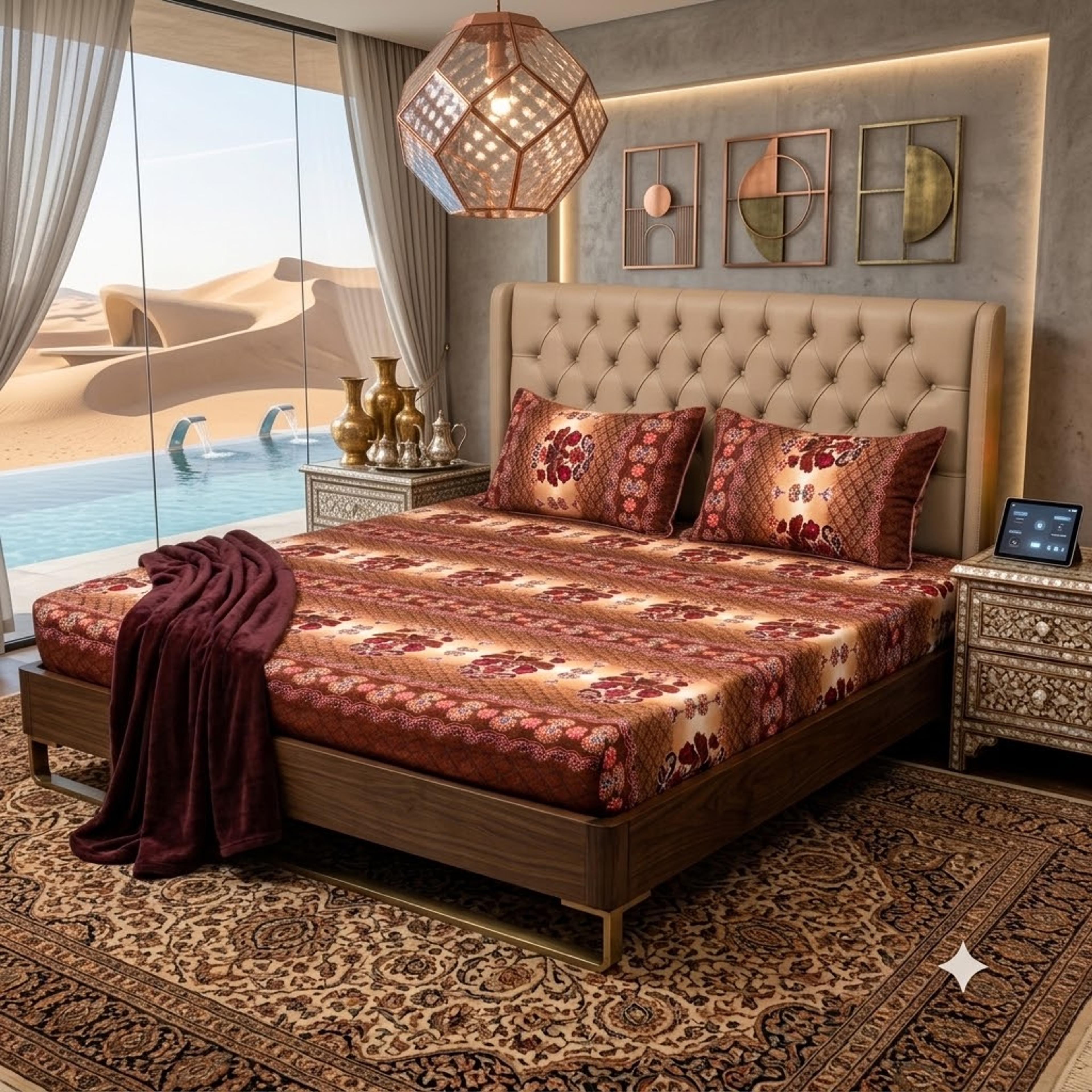 Amber Bloom Bedsheet Set - Thumbnail 3
