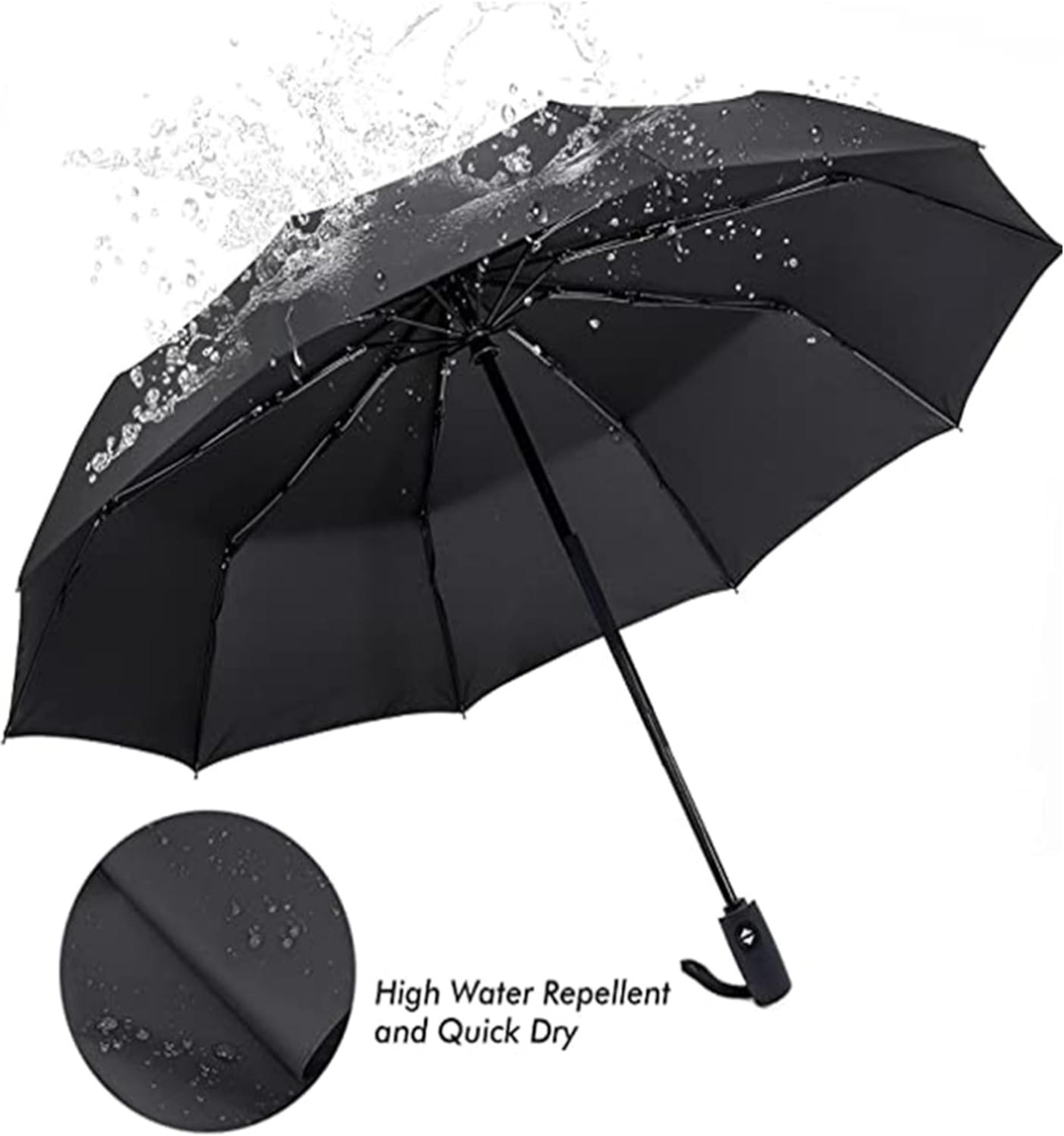 Windproof Compact Travel Umbrella Gray - Thumbnail 2