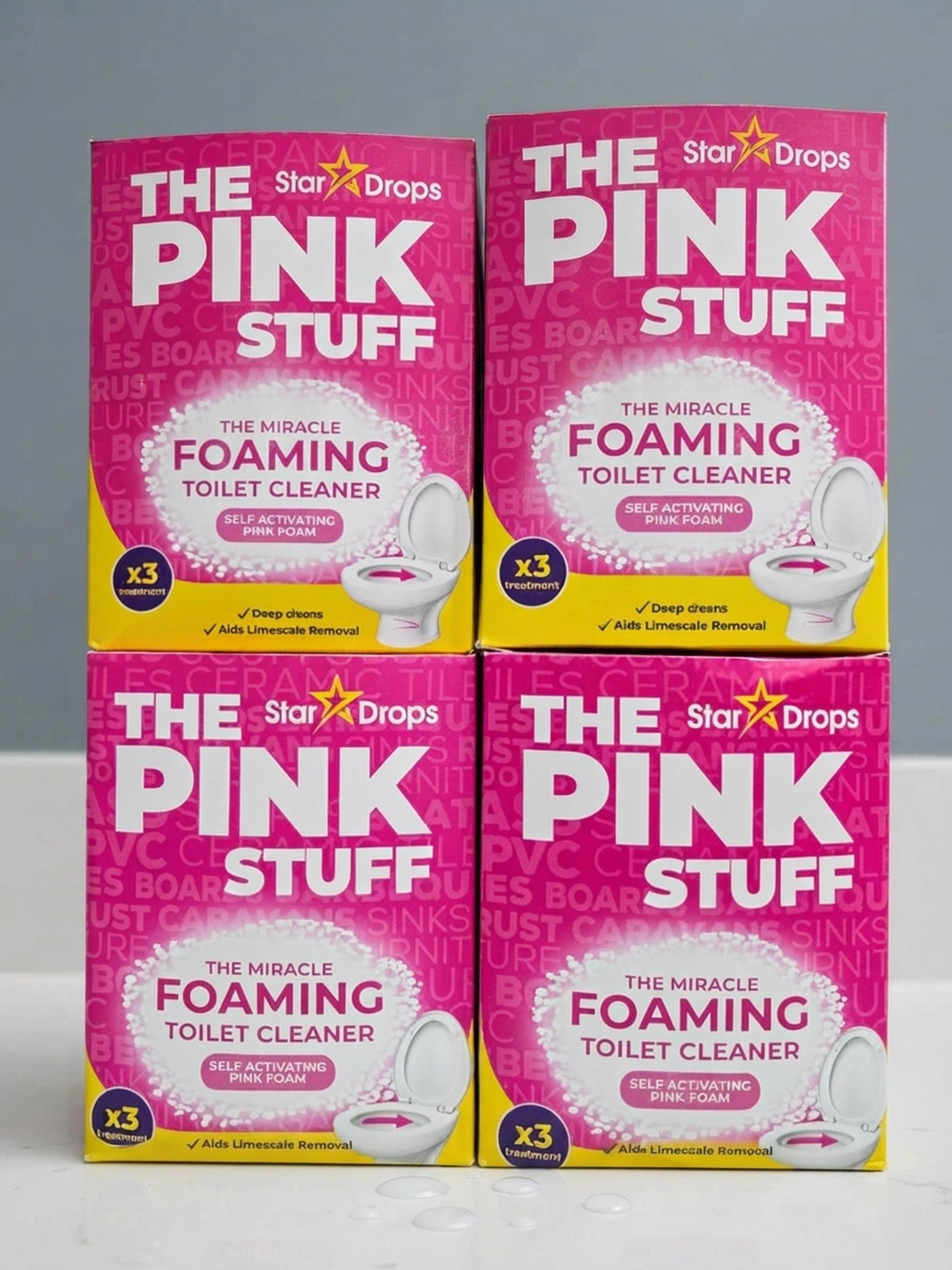 The Pink Stuff Foaming Toilet Cleaner Sachet Bathroom Cleaning Powder - (Pack of 6) 50g Each - Thumbnail 3