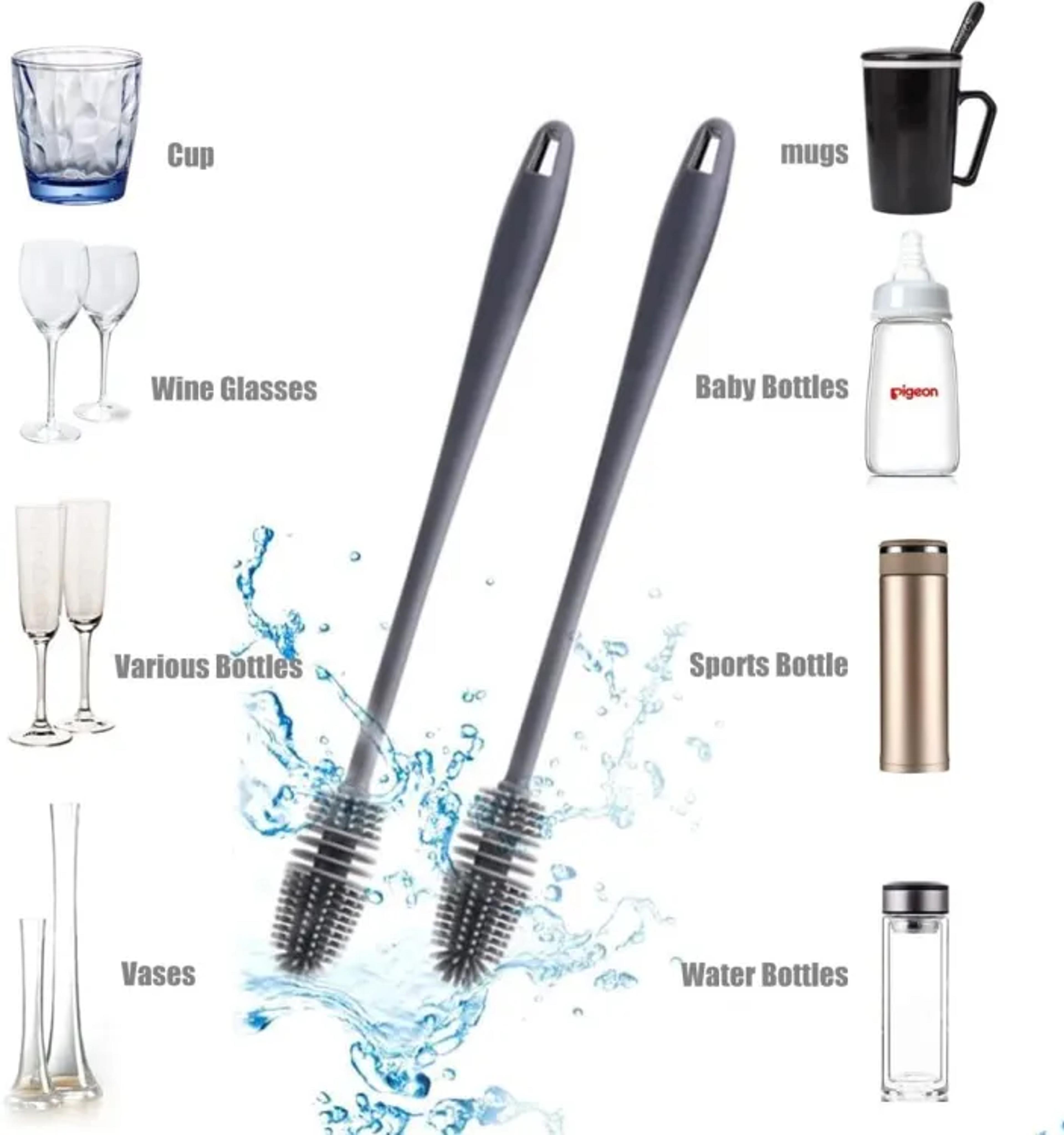 Silicone Bottle Brush with Long Handle - Thumbnail 2