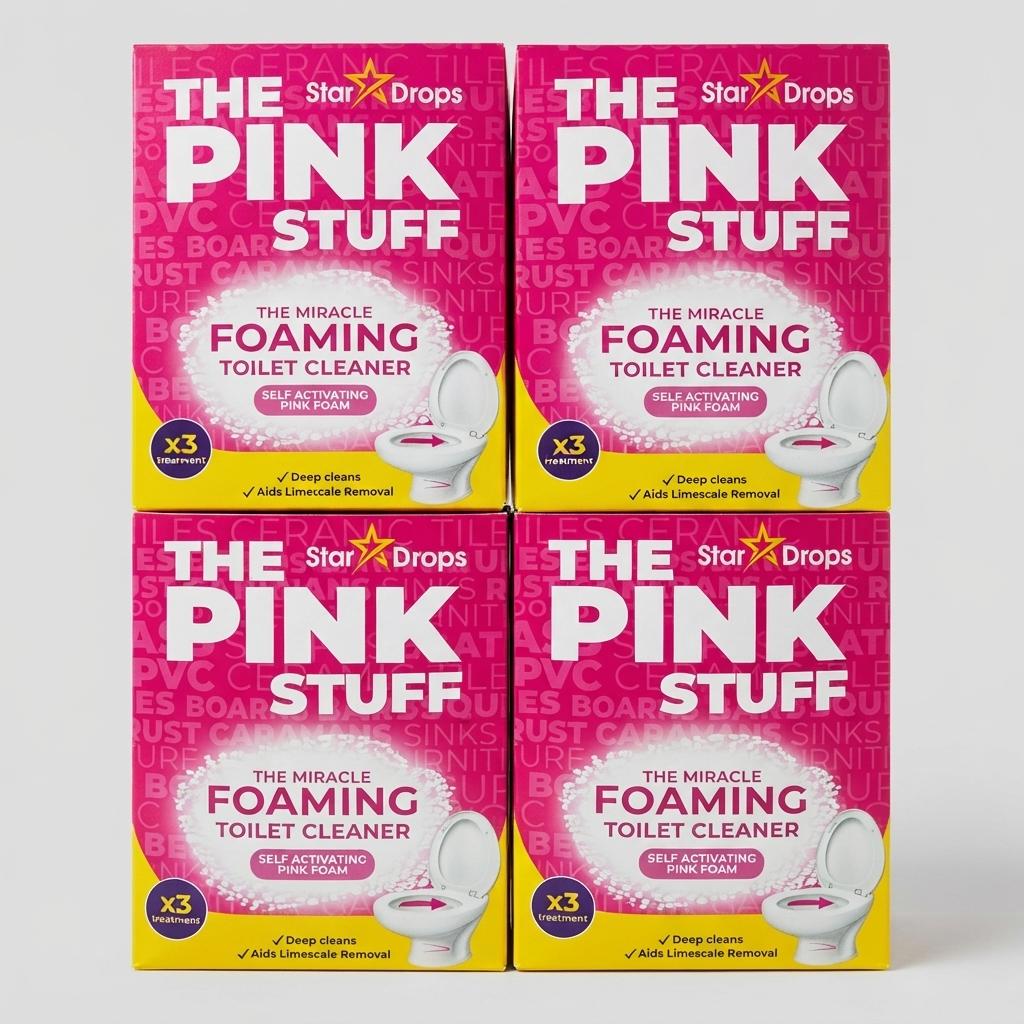The Pink Stuff Foaming Toilet Cleaner Sachet Bathroom Cleaning Powder - (Pack of 6) 50g Each - Image 1