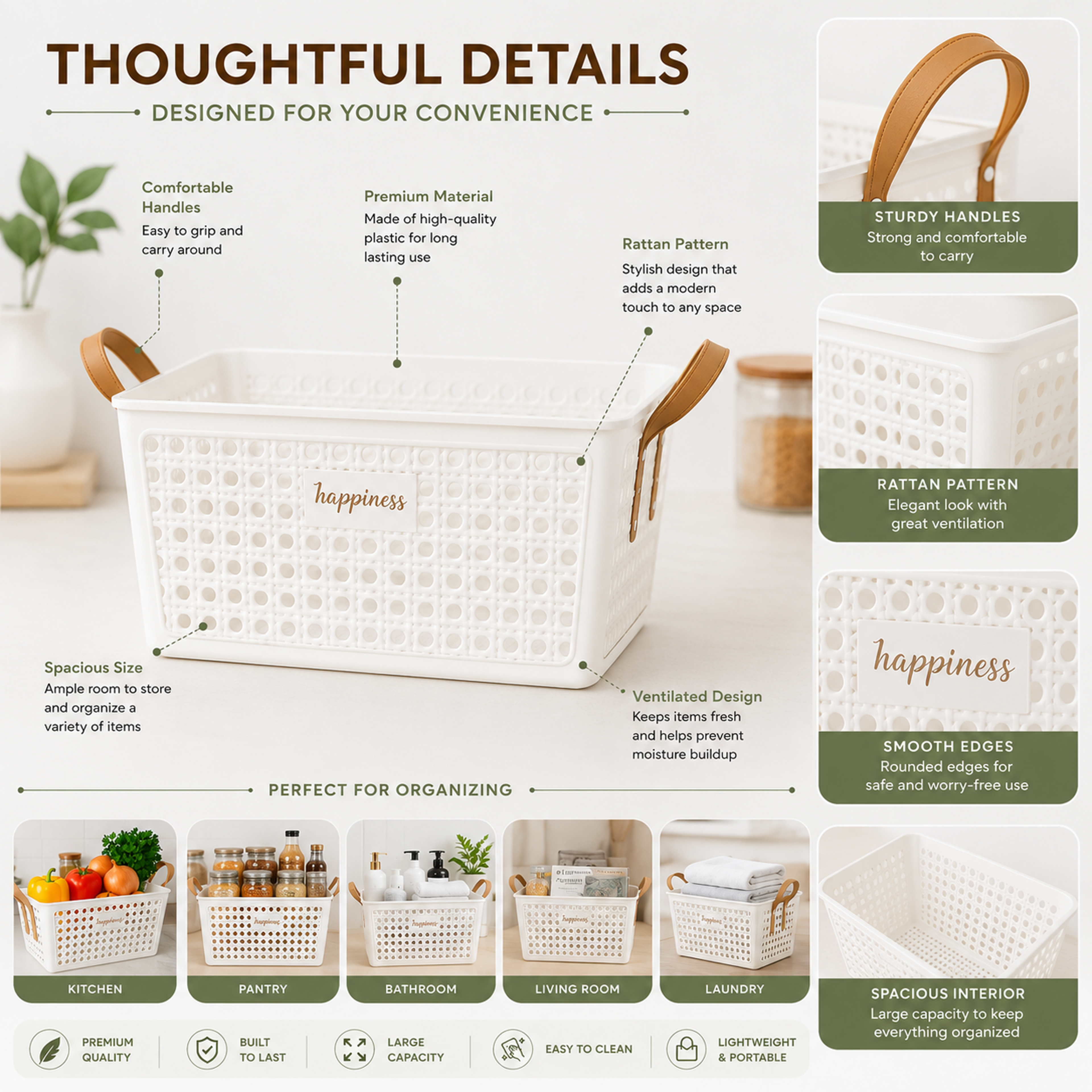 Happiness Mesh Storage Basket - Thumbnail 3