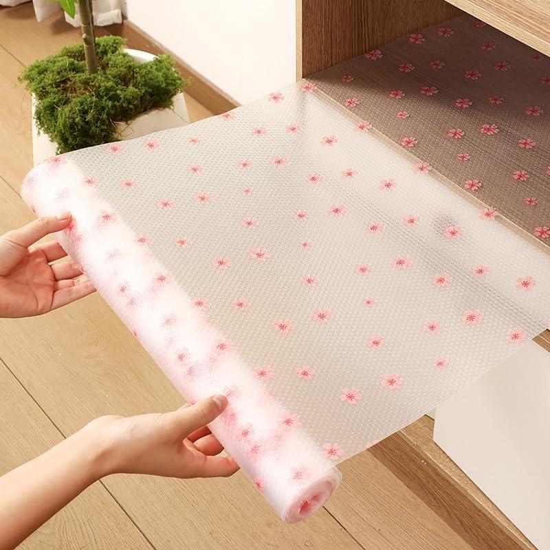 Pink Floral Drawer Liner Roll - Image 1