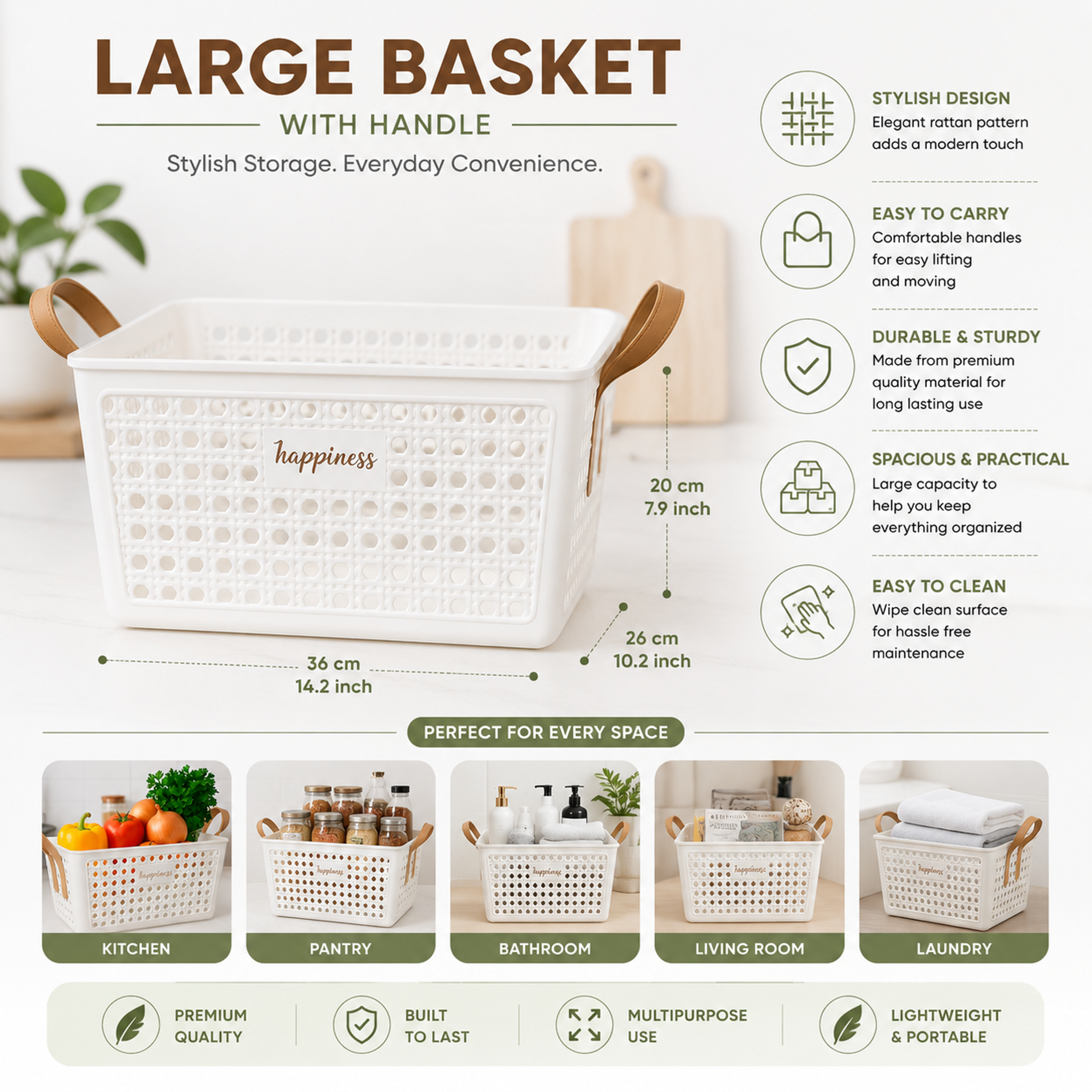 Happiness Mesh Storage Basket - Thumbnail 4