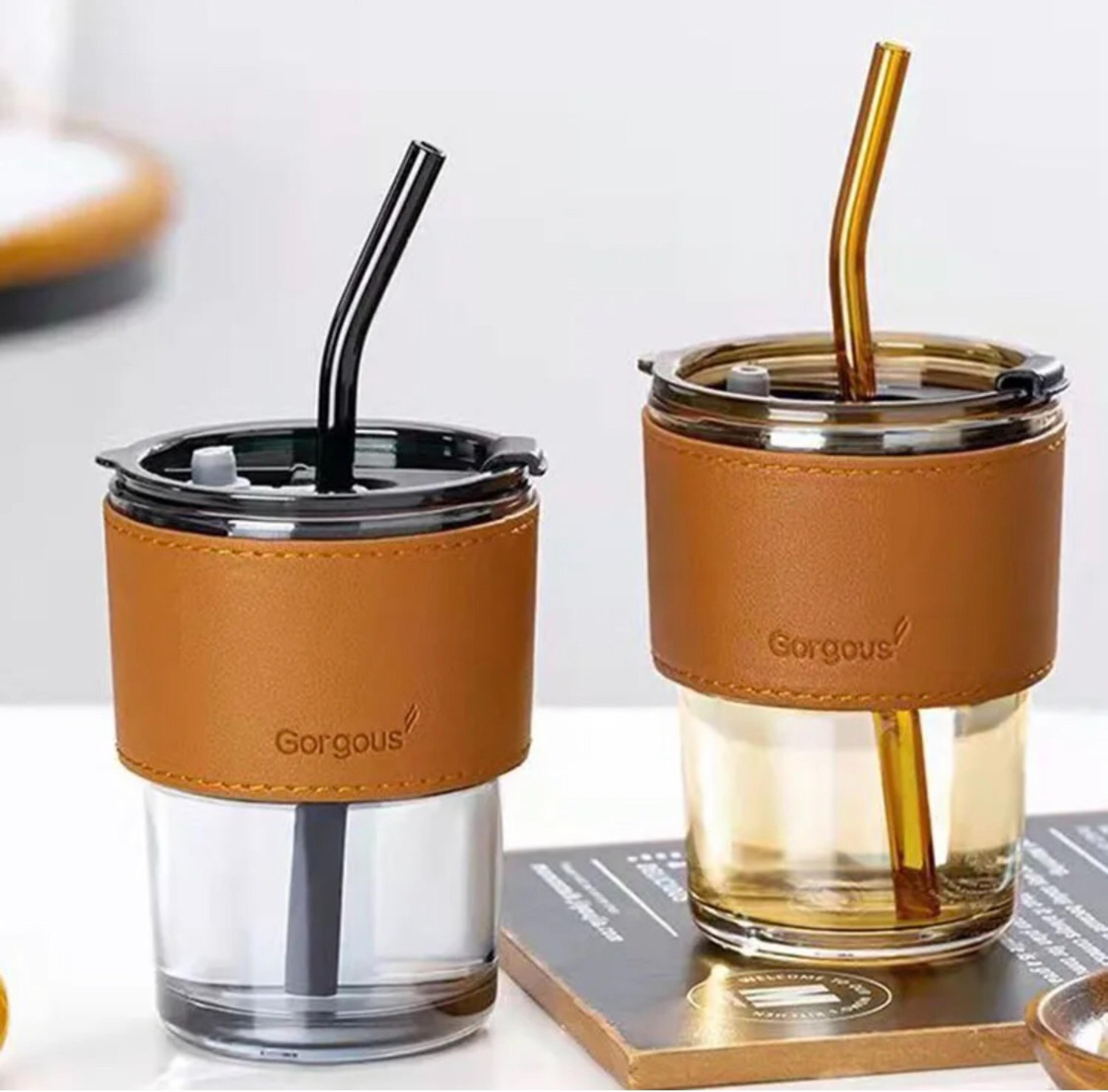 Leather-Covered 350ml Juice Mug - Thumbnail 1