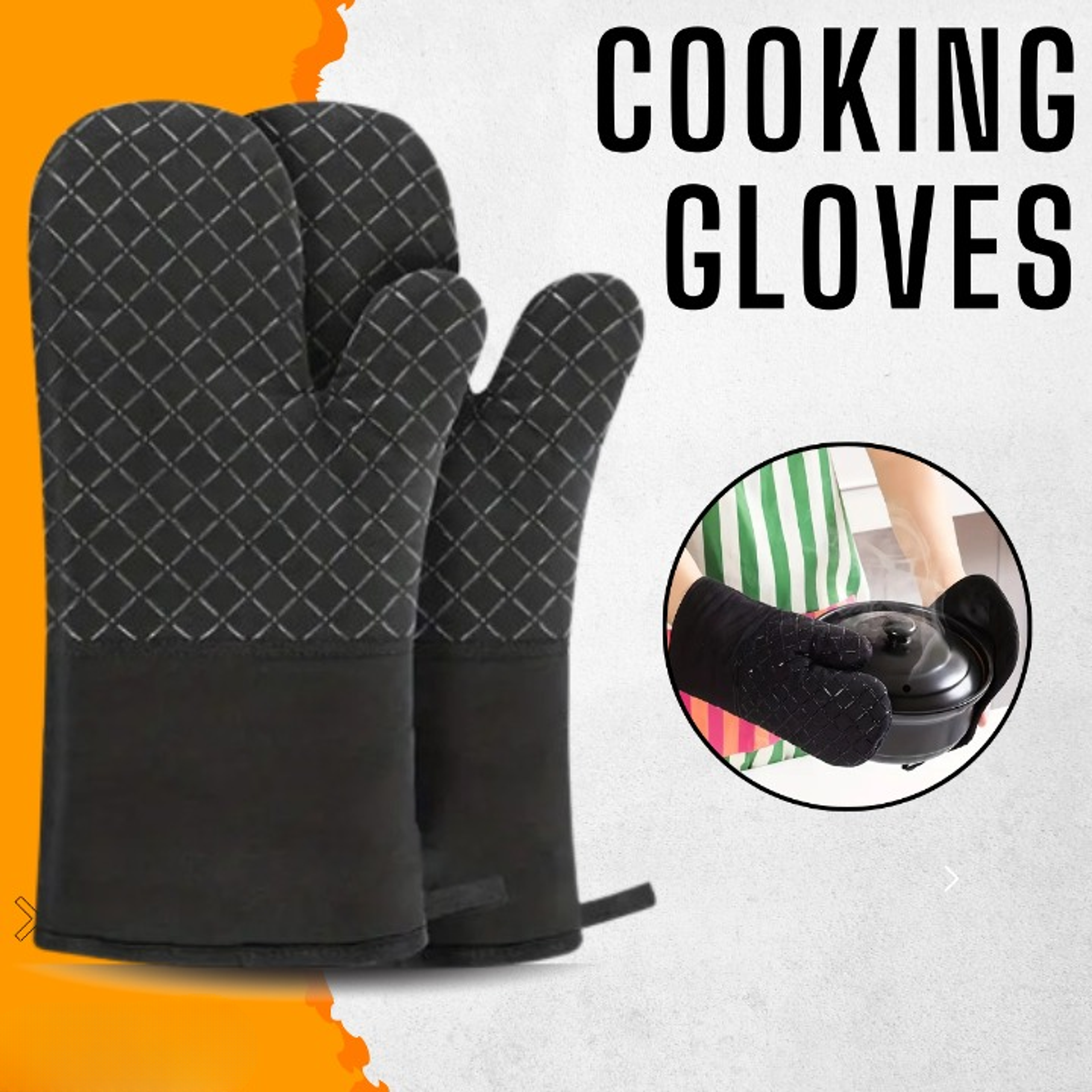 Heat Resistant Oven Mitt Gloves - Thumbnail 2