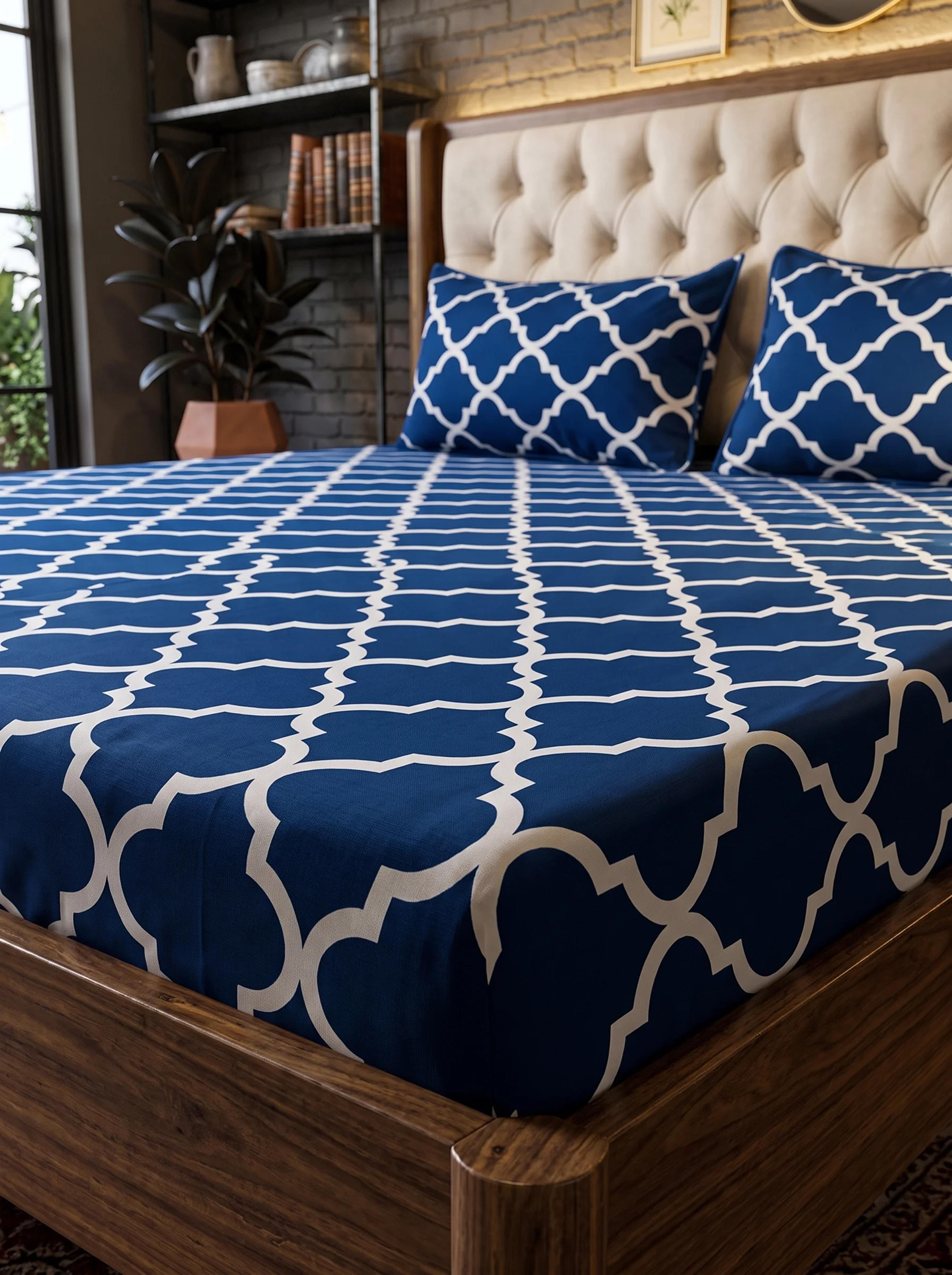 Sapphire Lattice Bedsheet Set - Thumbnail 2
