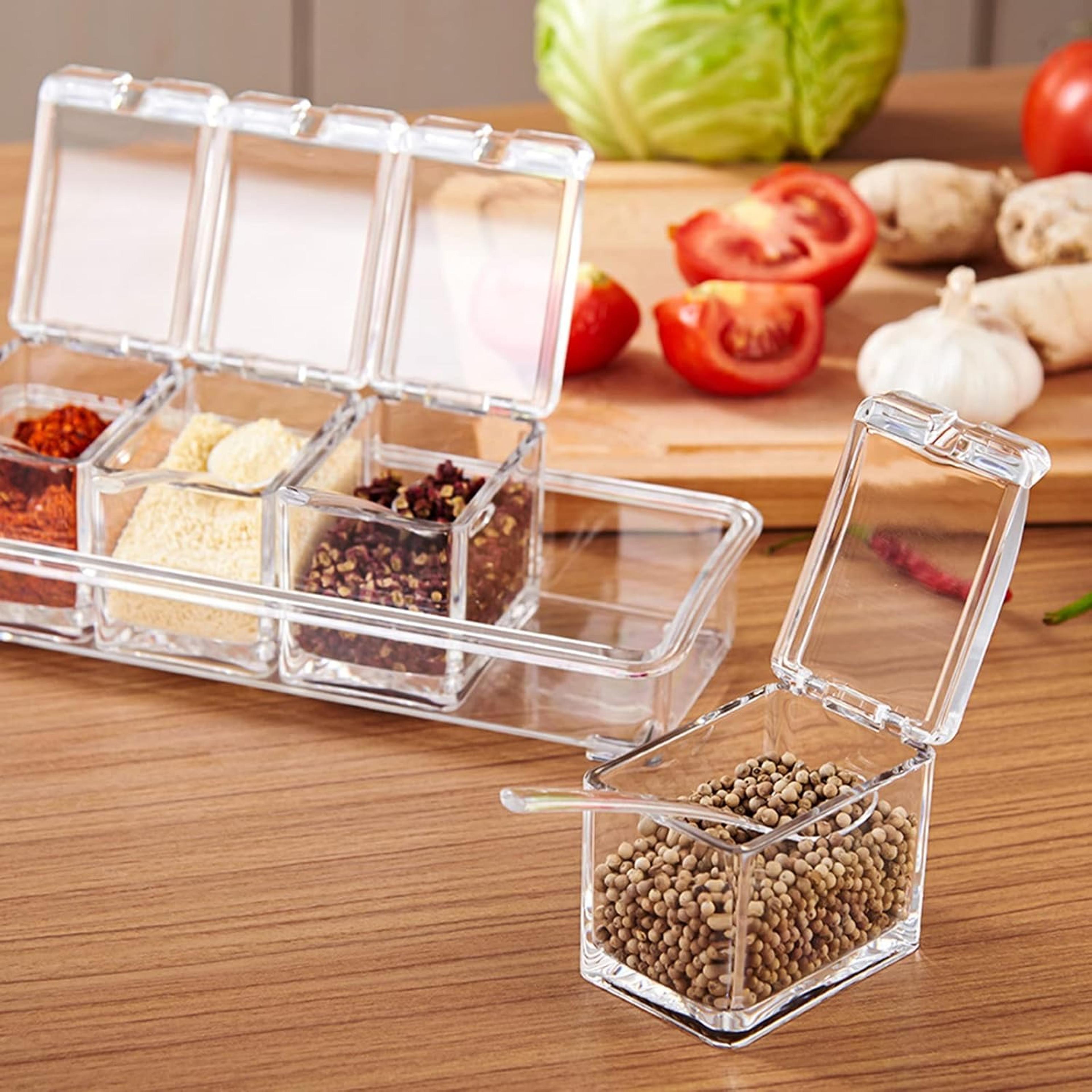 Crystal Spice Box with Spoons