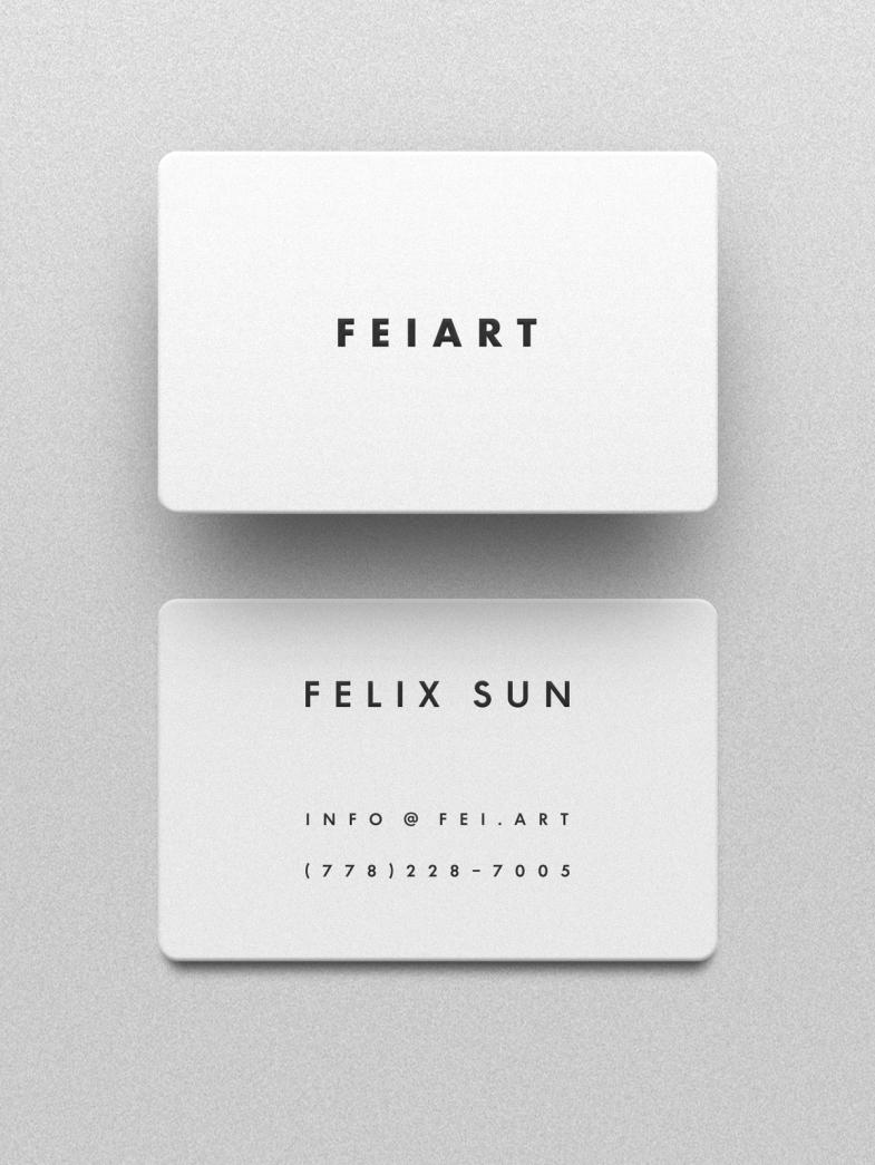 Modern minimal business card mockup with clean white background, bold sans-serif font, and centered layout for creative professionals.