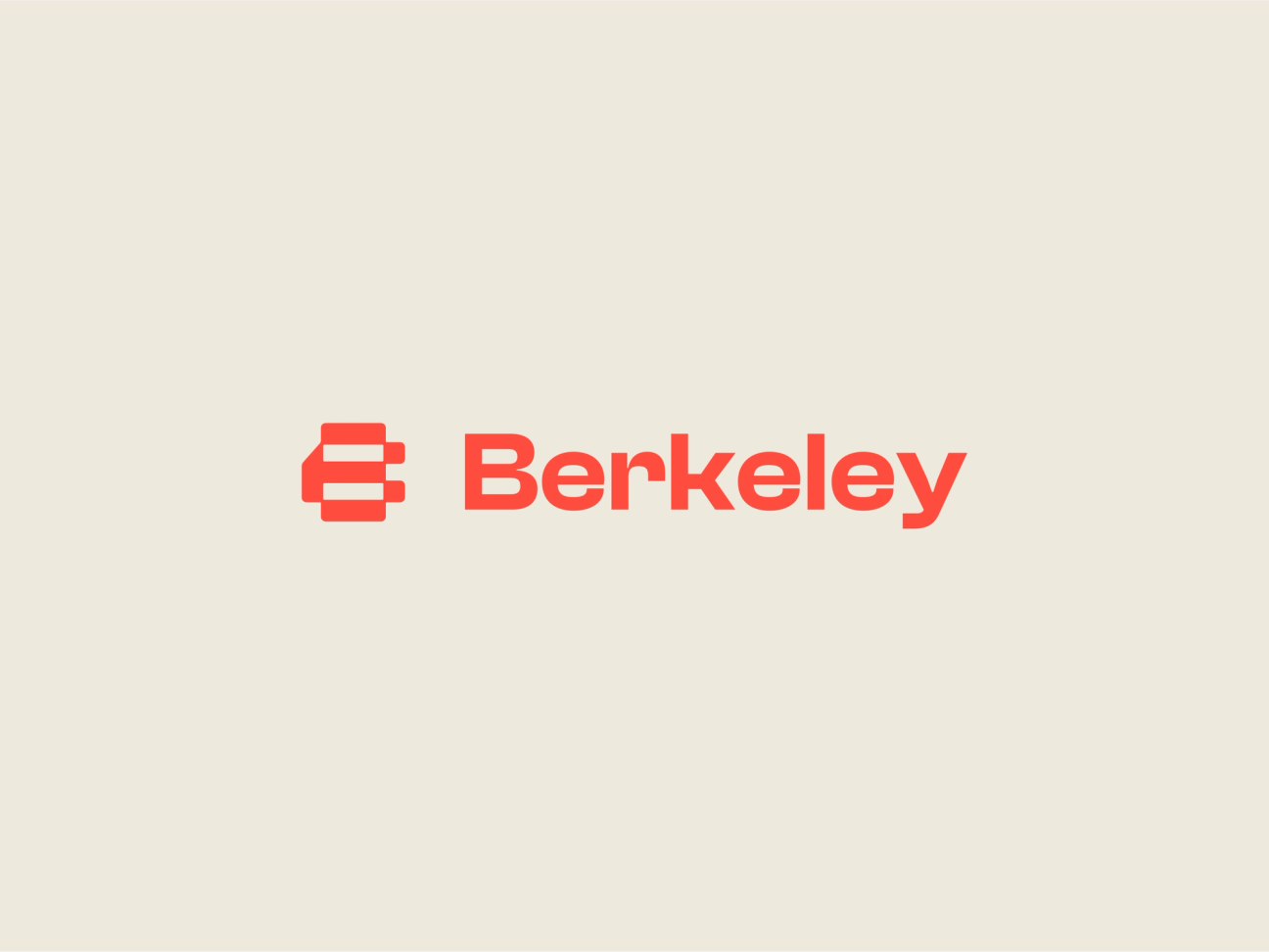 Berkeley logo with modern typography and bold orange color, representing branding and design identity.