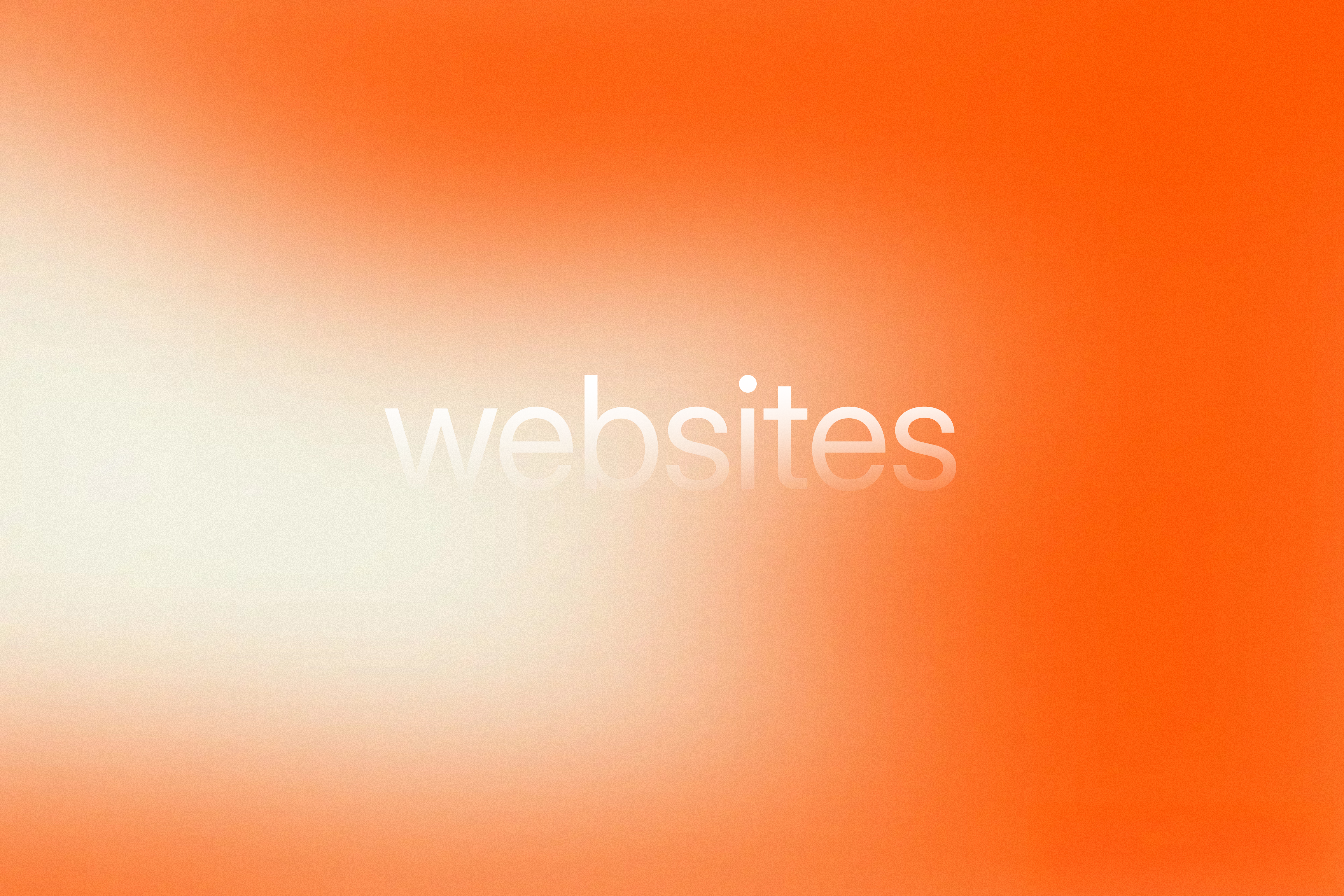 Orange gradient background with the word "websites"