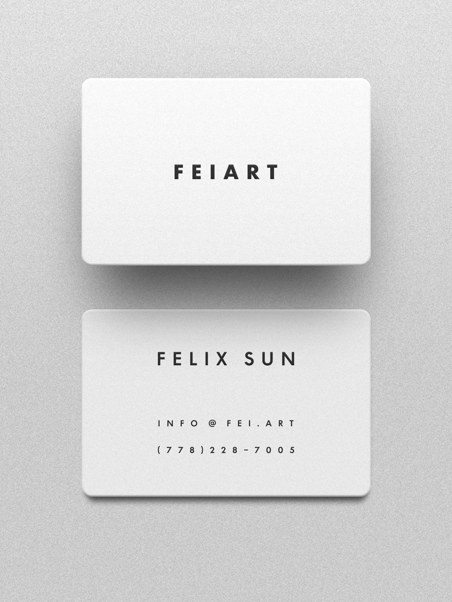 Modern minimal business card mockup with clean white background, bold sans-serif font, and centered layout for creative professionals.